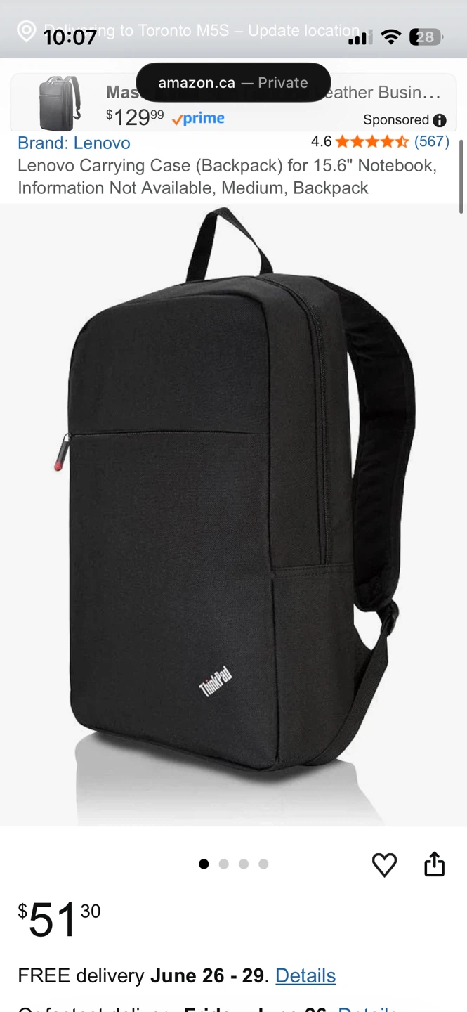 Lenovo ThinkPad Black Carrying Case (Backpack)