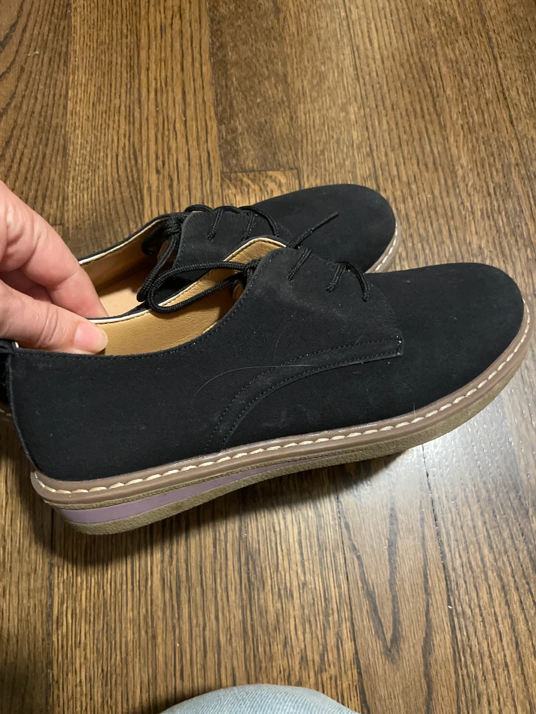 Black Suede Oxford Shoes