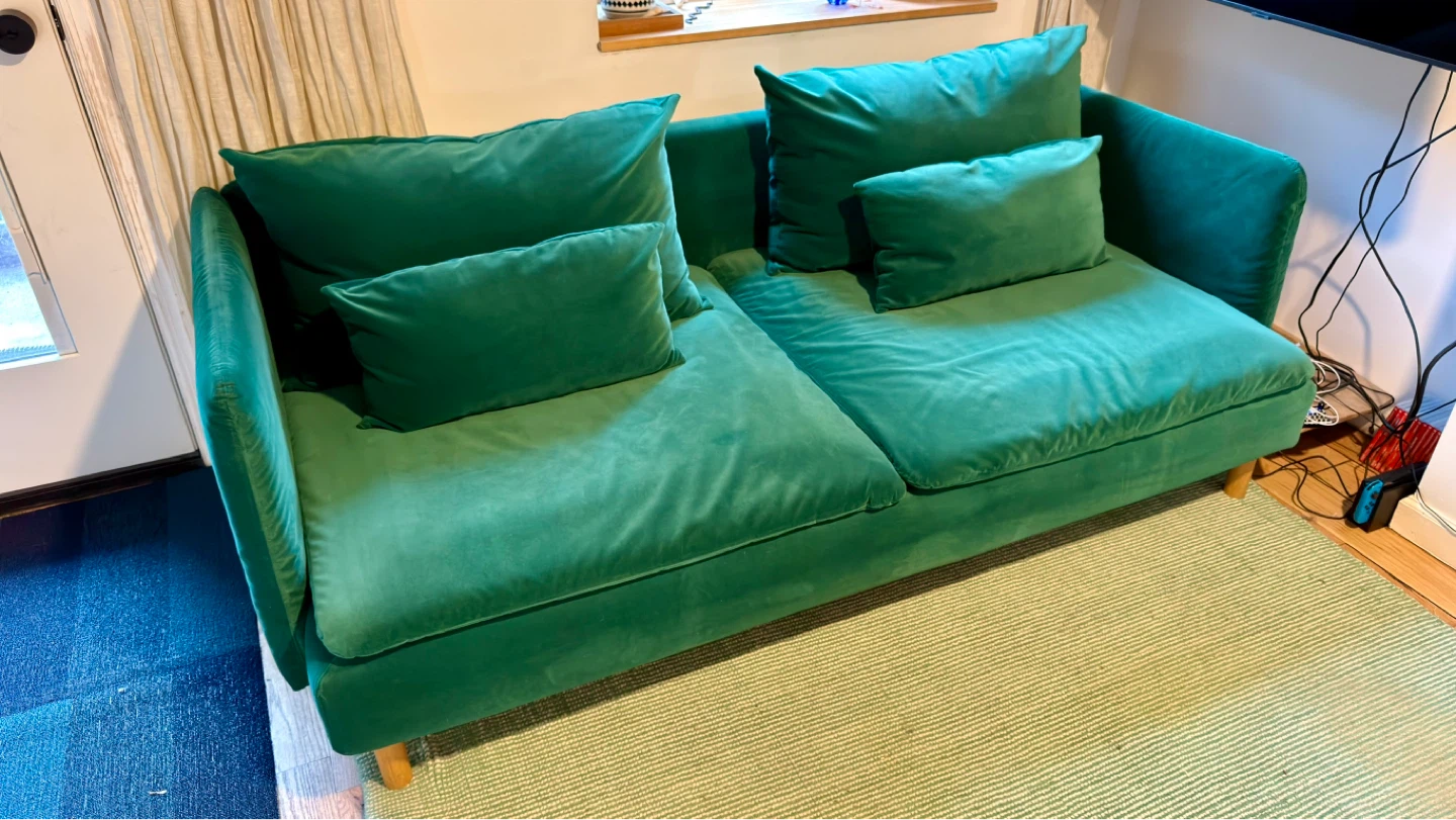 IKEA Söderhamn sofa w/ custom Bemz sofa cover and custom legs