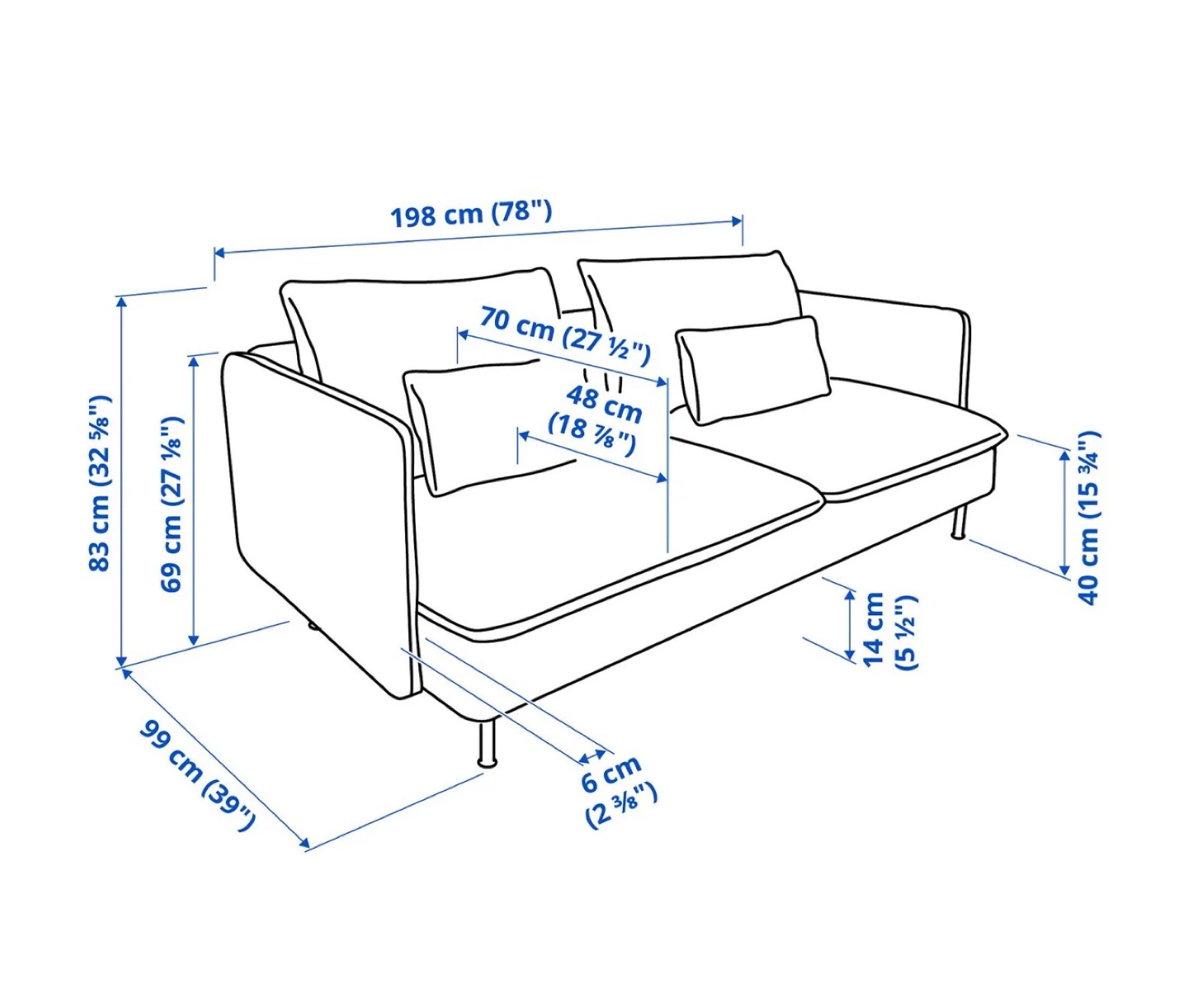 IKEA Söderhamn sofa w/ custom Bemz sofa cover and custom legs - photo 5