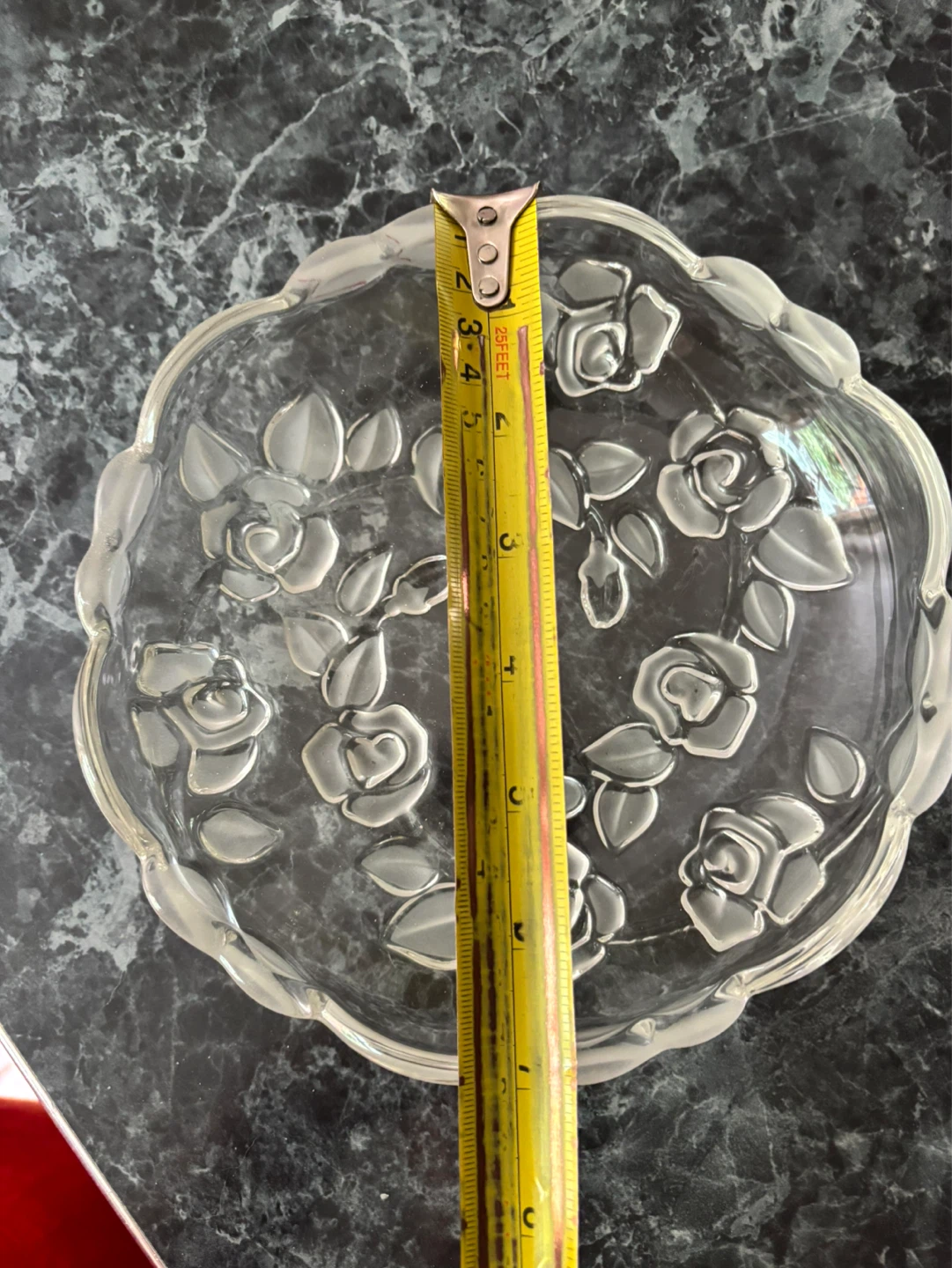 ⚽️Vintage Clear Glass Rose Dish - photo 3