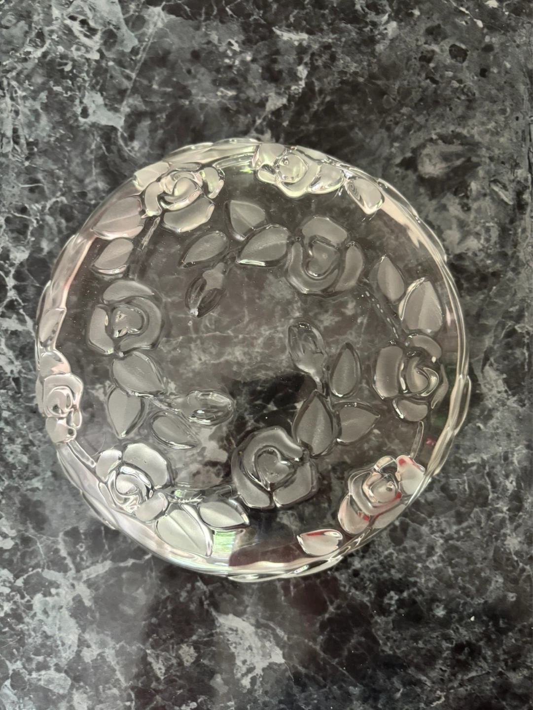 ⚽️Vintage Clear Glass Rose Dish - photo 2
