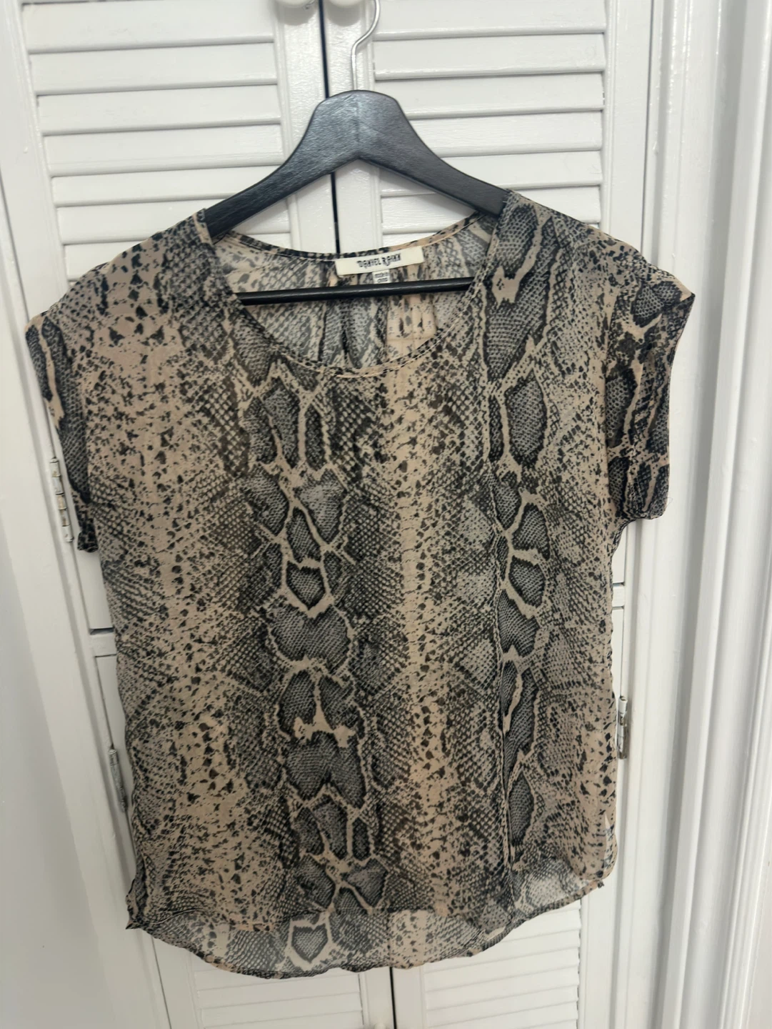 y2k Daniel Rainn Snake Print Blouse Size S
