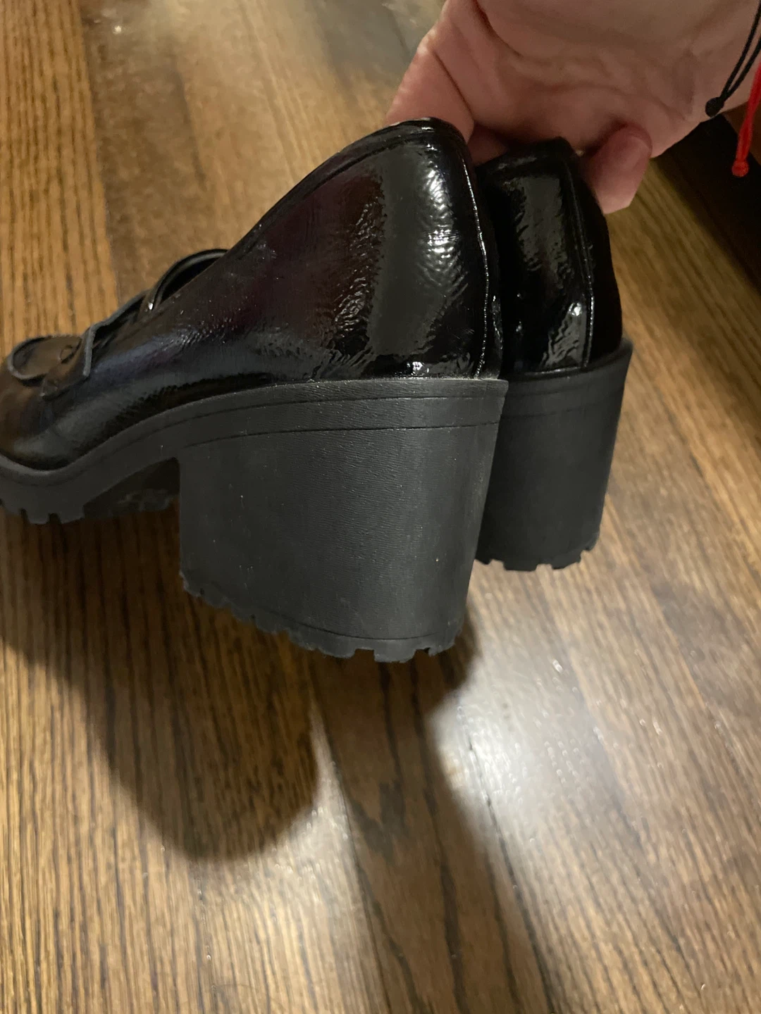Black Patent Chunky Loafers Size 9 - photo 3