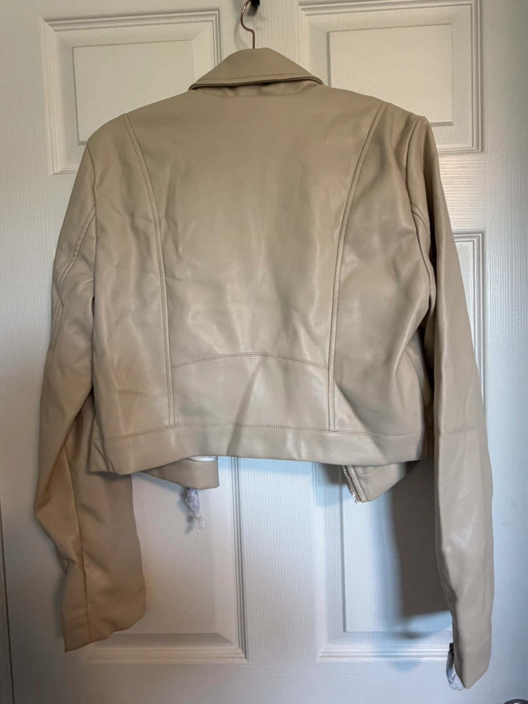 Guess Faux Leather Moto Jacket - Vanilla Blush XL/TG - photo 3