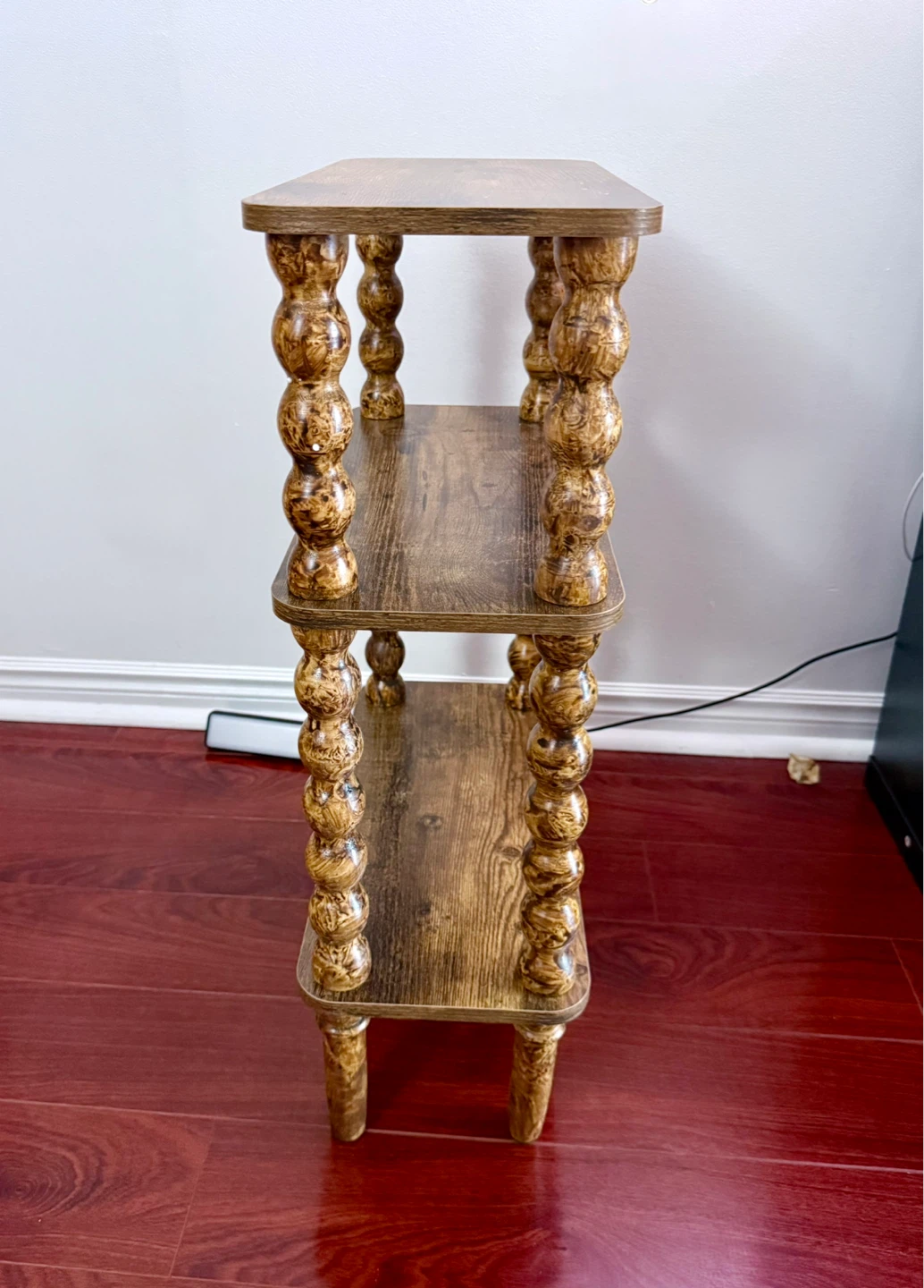3-Shelf Accent Side Table - Rustic Wood Look - photo 4