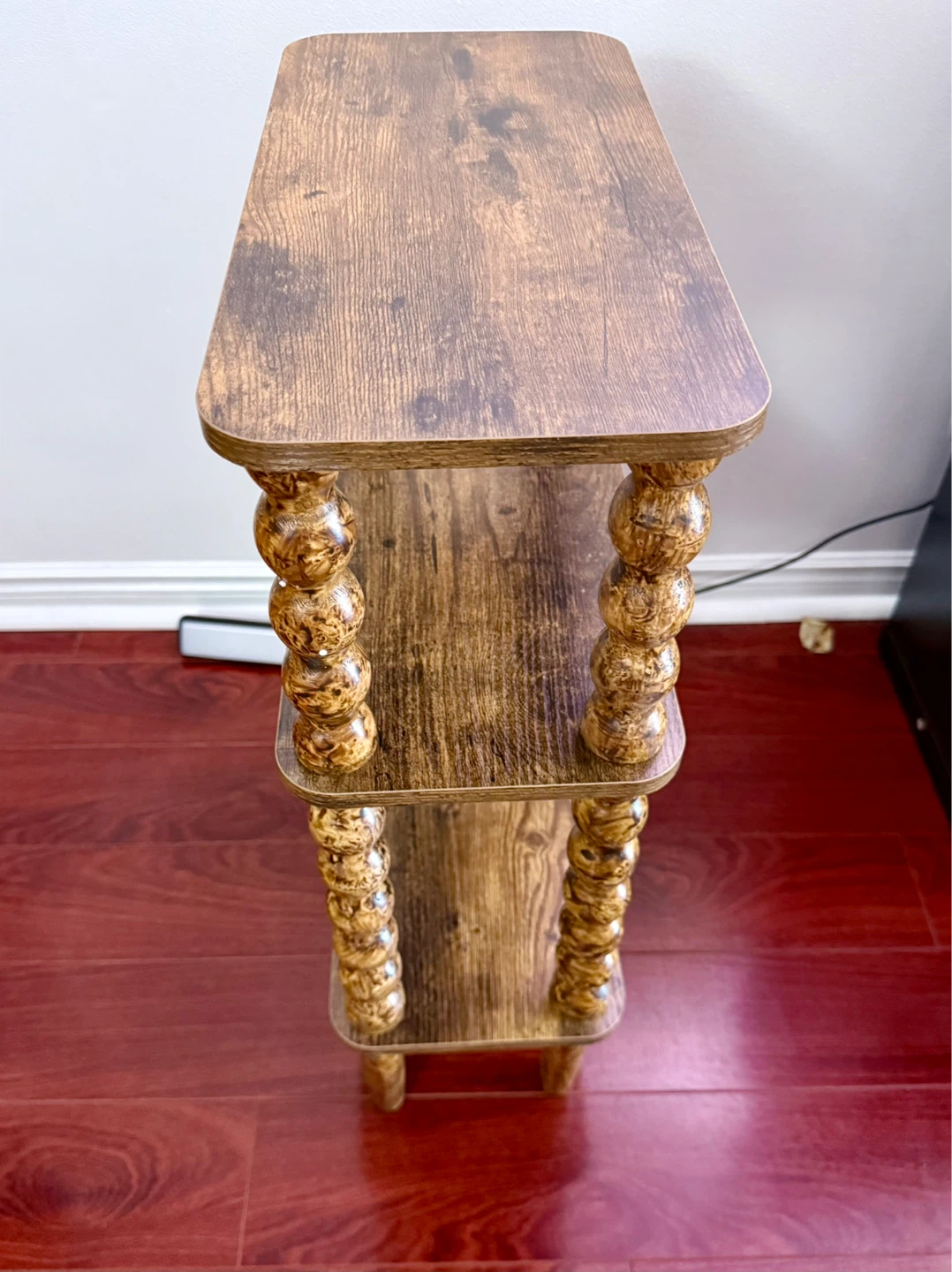 3-Shelf Accent Side Table - Rustic Wood Look - photo 5
