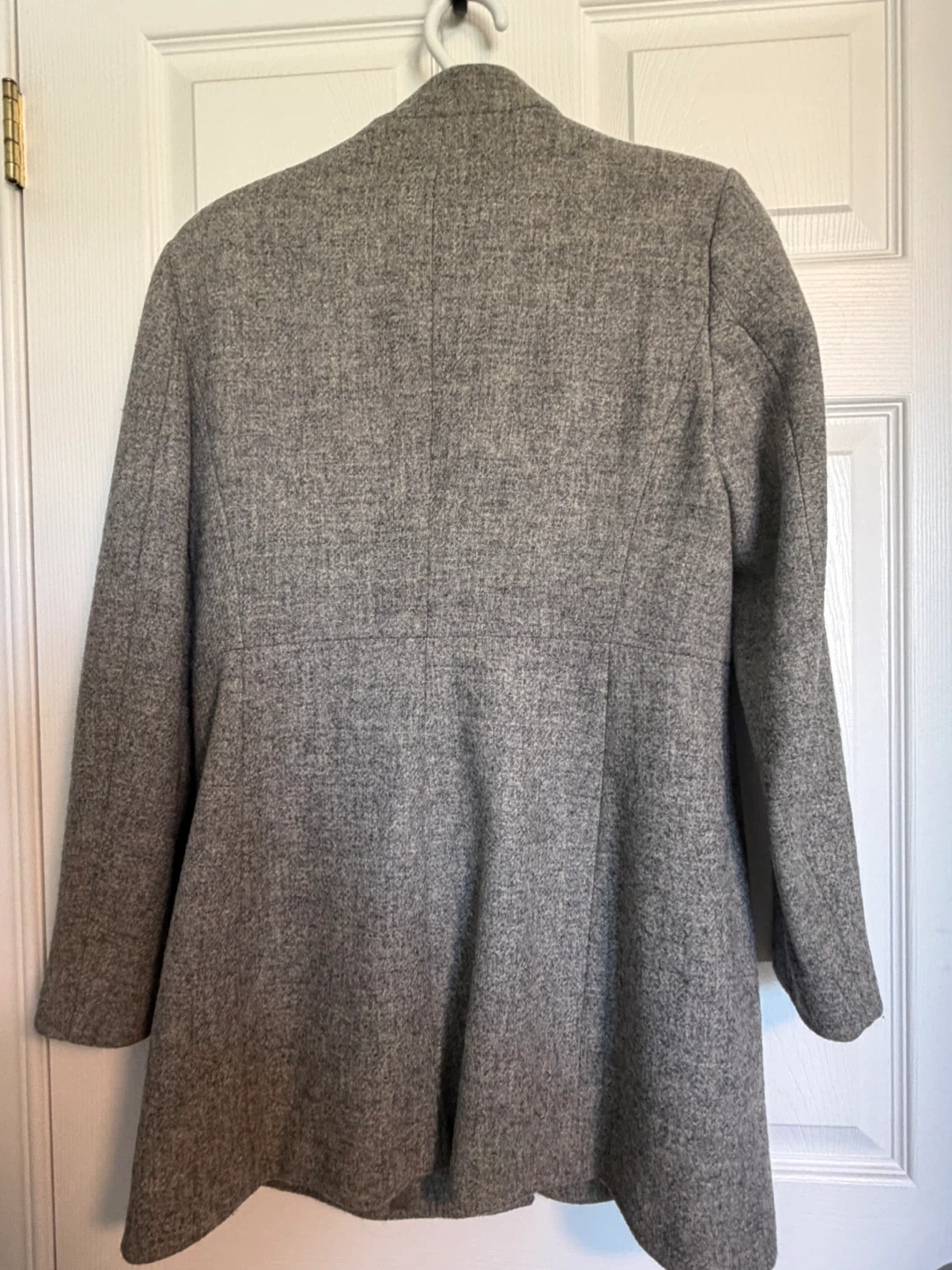 Zara Collarless Grey Wool Blend Coat - photo 2