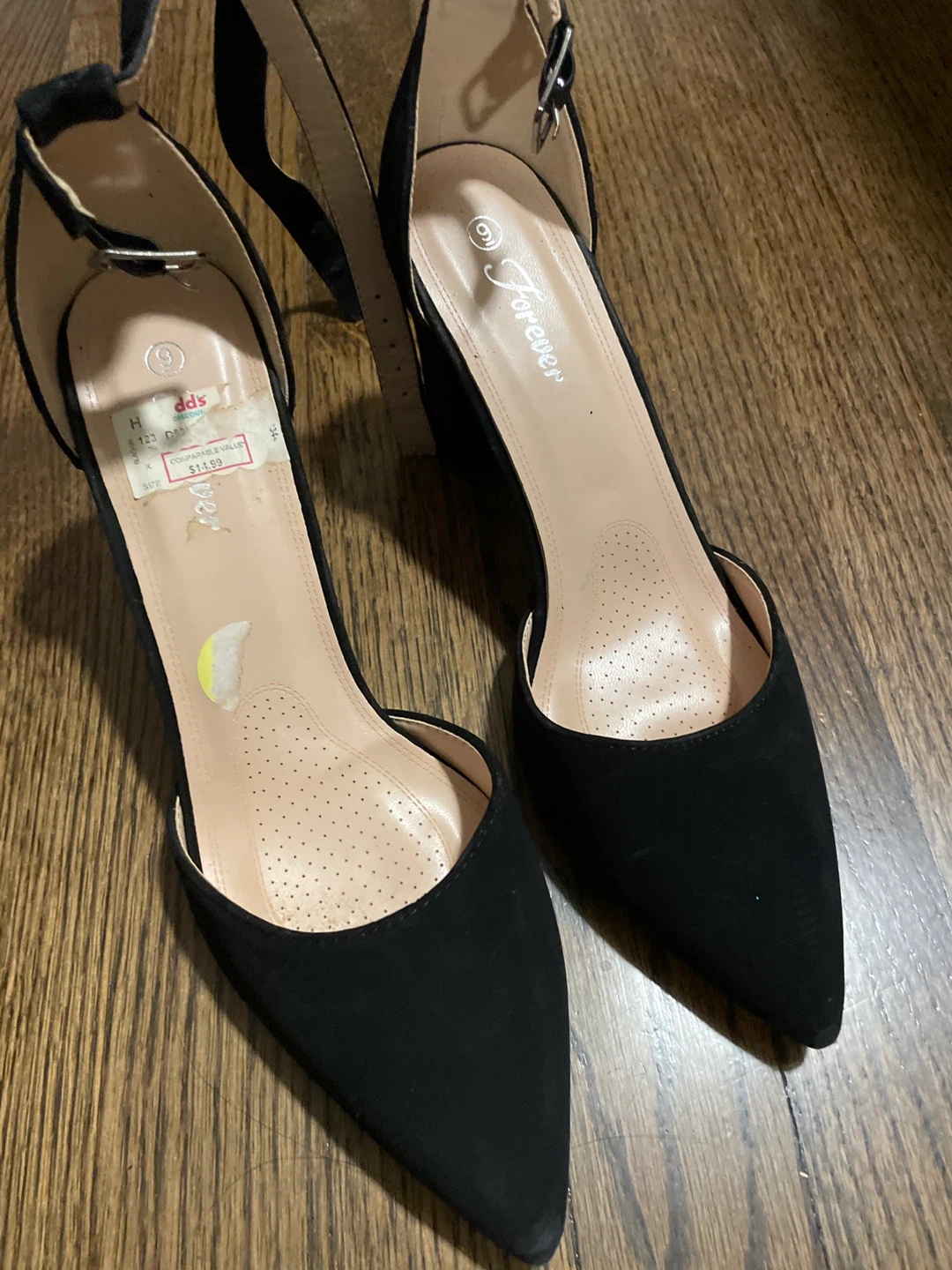 Forever Black Suede Heels Size 9