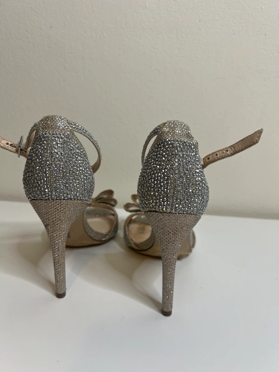 INC Glitter Bow Heels Silver Women's Shoes - photo 4