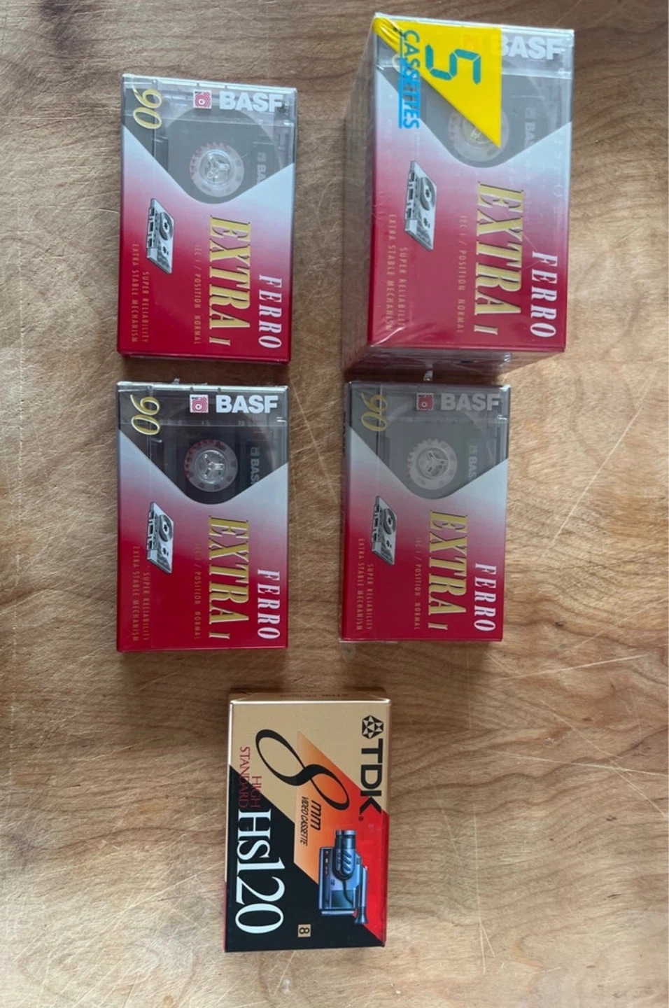 Lots de 8 cassettes BASF Ferro Extra 90 et 1 cassette TDK HS120