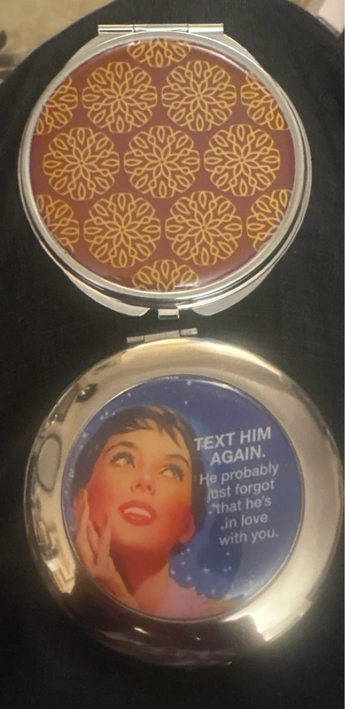 ⚽️Audrey Hepburn "Text Him Again" Compact Mirror