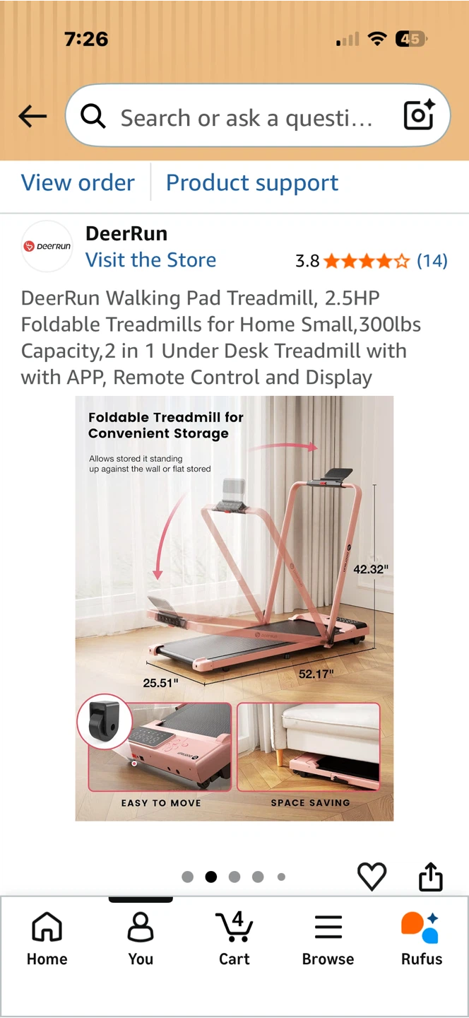 DeerRun Walking Pad Treadmill - photo 2