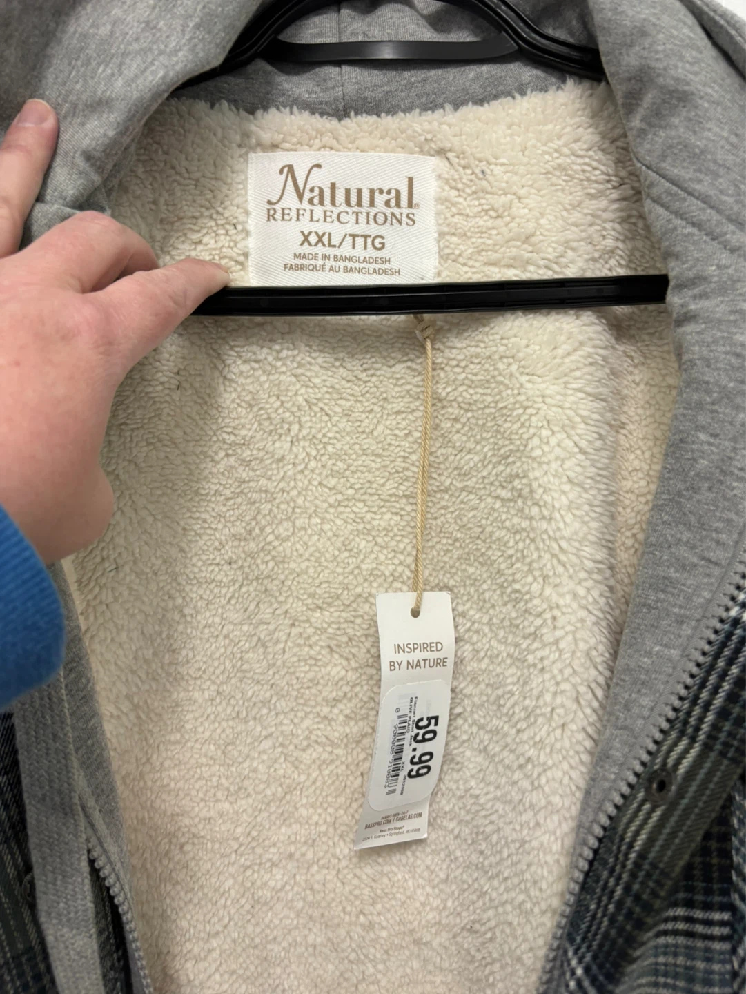 Natural Reflections Sherpa Lined Plaid Hoodie Jacket - photo 2