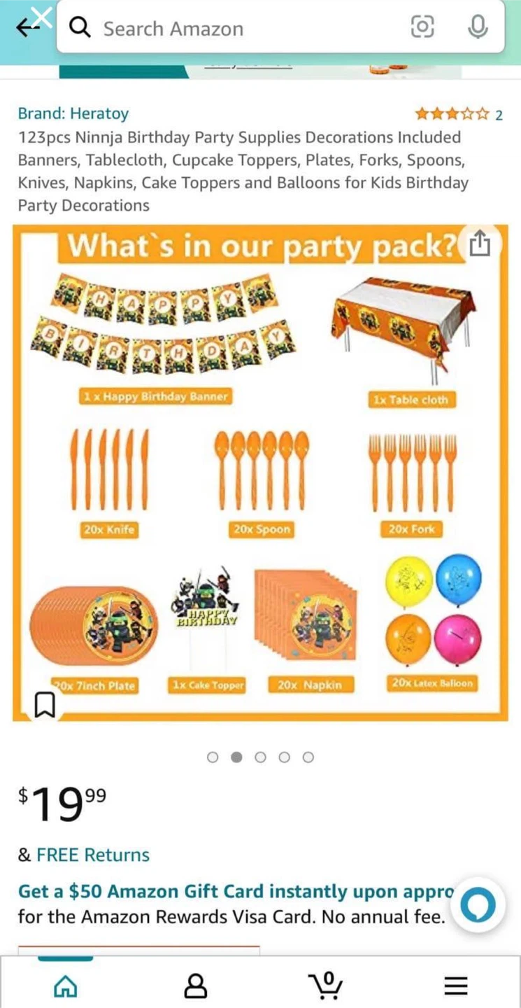 Heratoy 123pcs Ninja Birthday Party Supplies⚽️ - photo 3