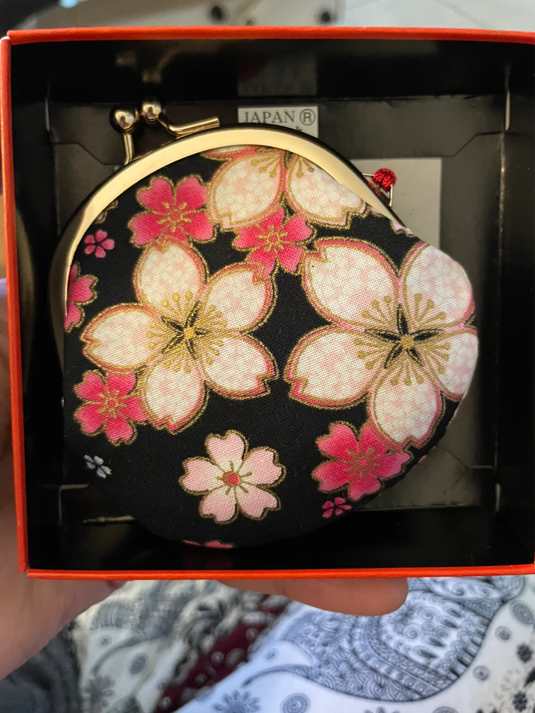 Japanese Coin Purse with Cherry Blossom Design - photo 2