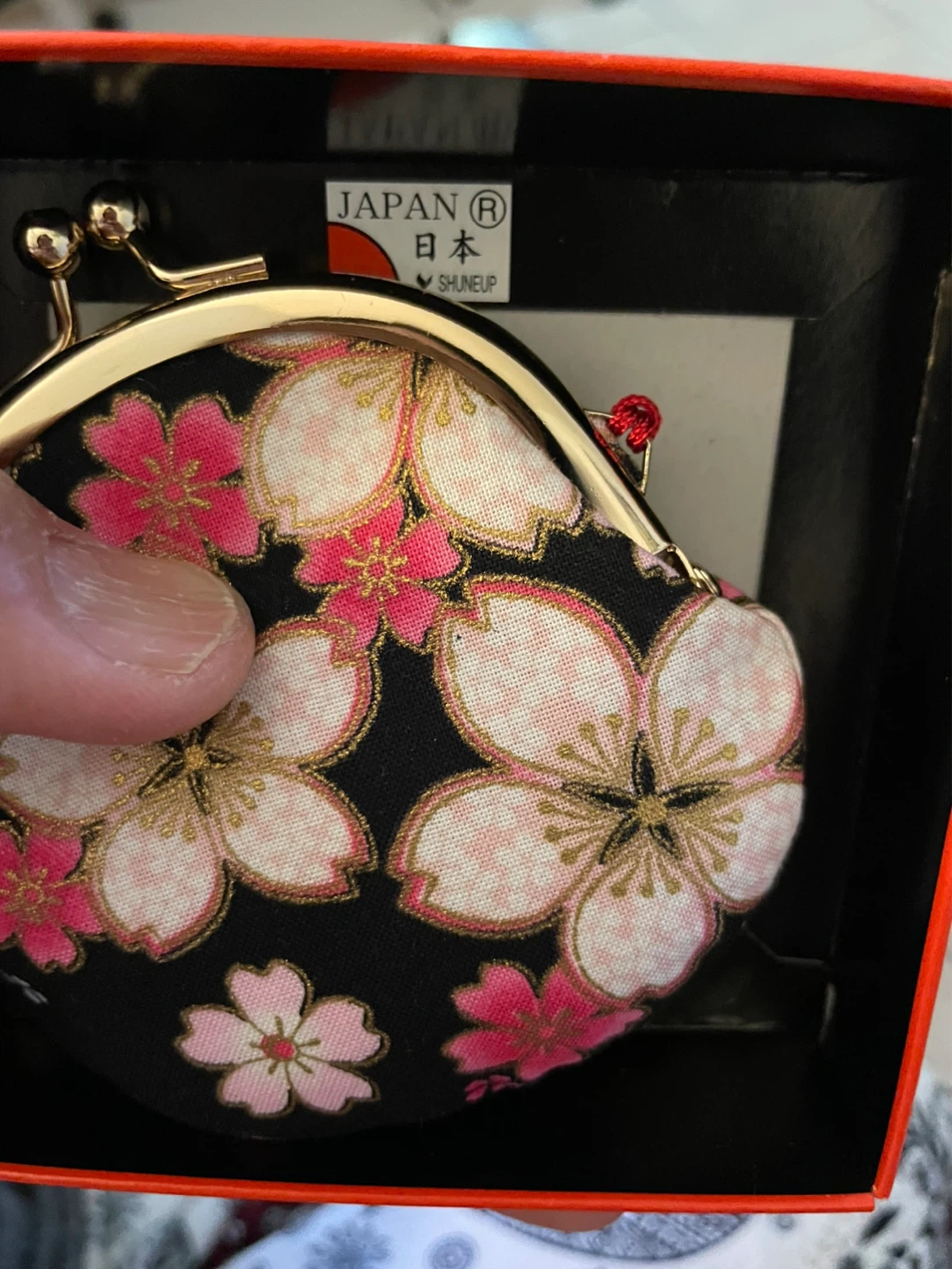 Japanese Coin Purse with Cherry Blossom Design