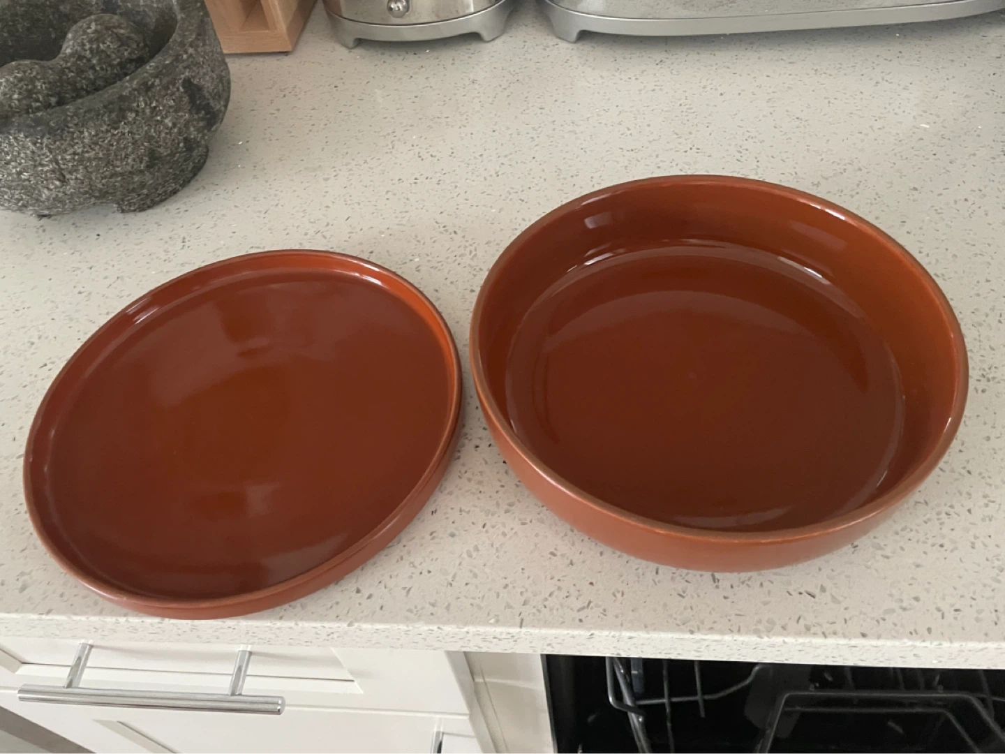 Terracotta Bowl Dish and Plate Set
