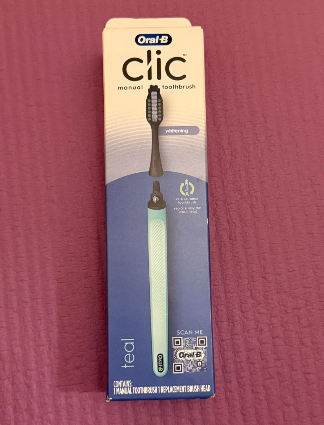 NEW⚽️Oral-B CLIC Manual Toothbrush - Teal