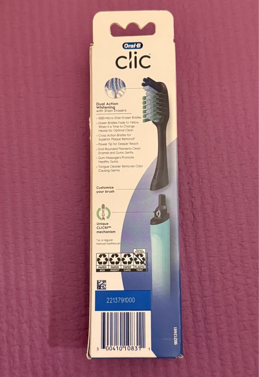 NEW⚽️Oral-B CLIC Manual Toothbrush - Teal - photo 3