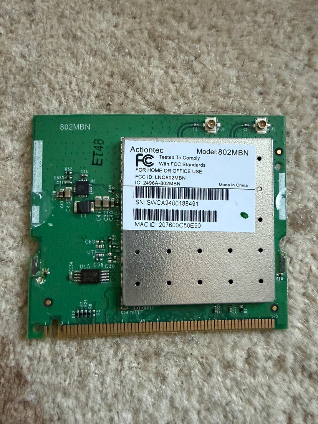 DUAL BAND WI-FI WLAN MINI PCIe CARD – 2.4GHz / 5GHz