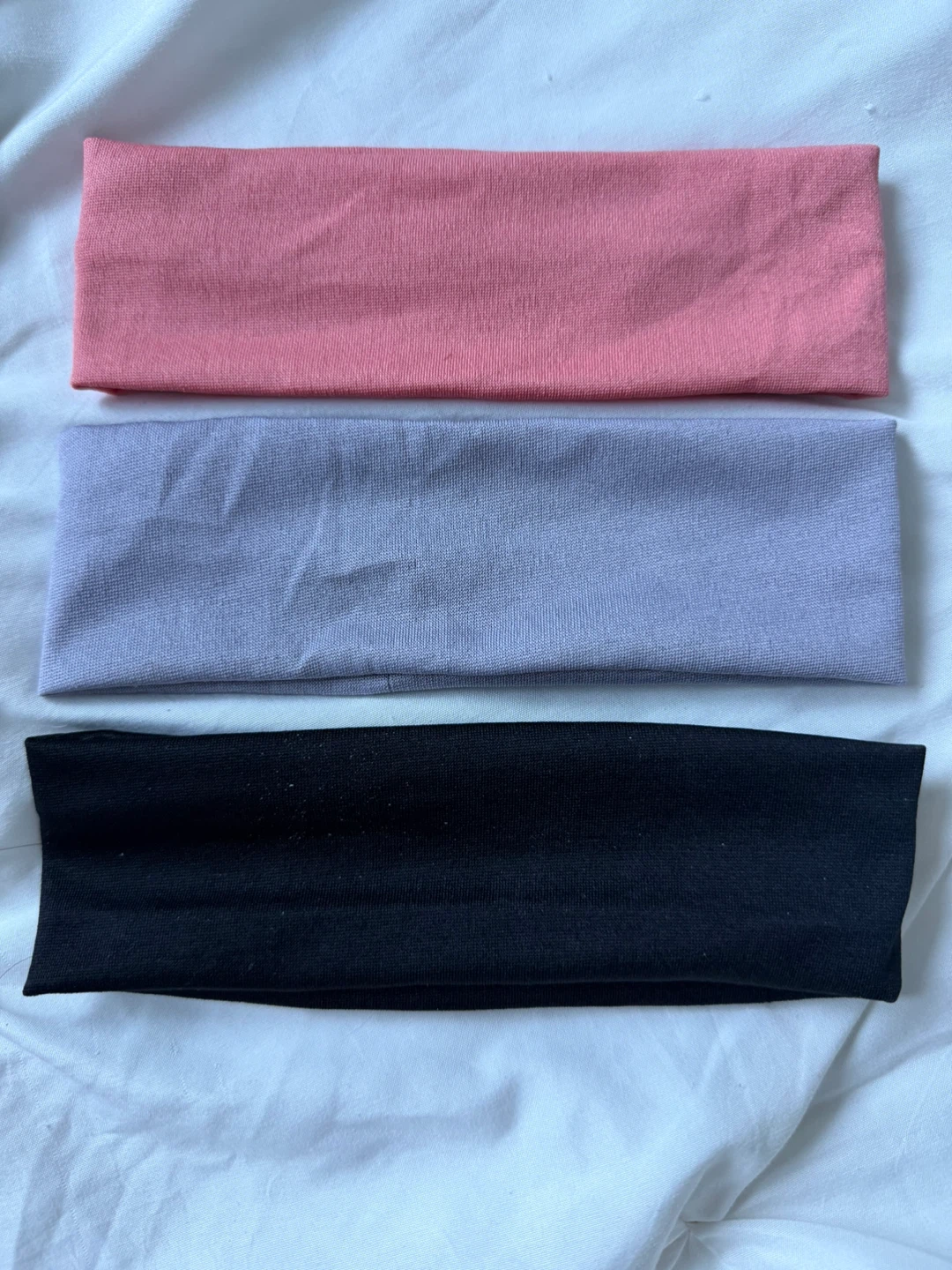 3 Headbands - Pink, Lavender, Black