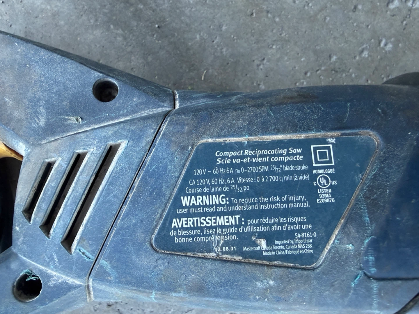 Mastercraft Compact Reciprocating Saw - photo 4