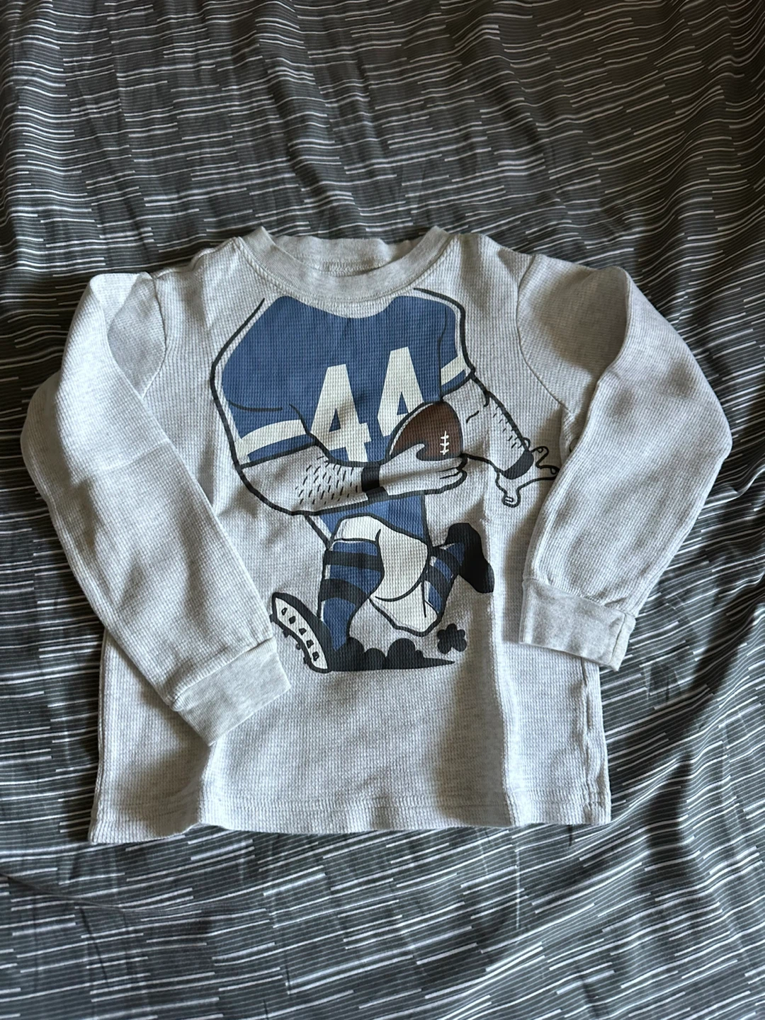 Grey Long Sleeve Thermal Shirt with Football Graphic ⚽️