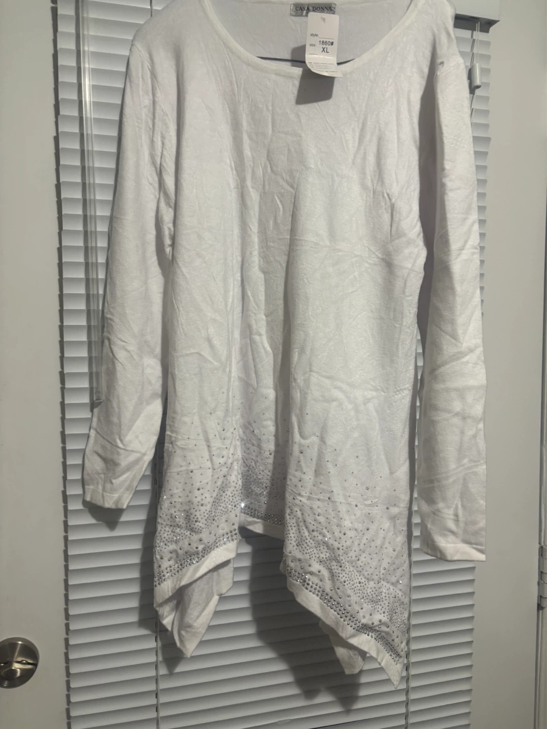 CASA DONNA White Embellished Tunic Sweater XL