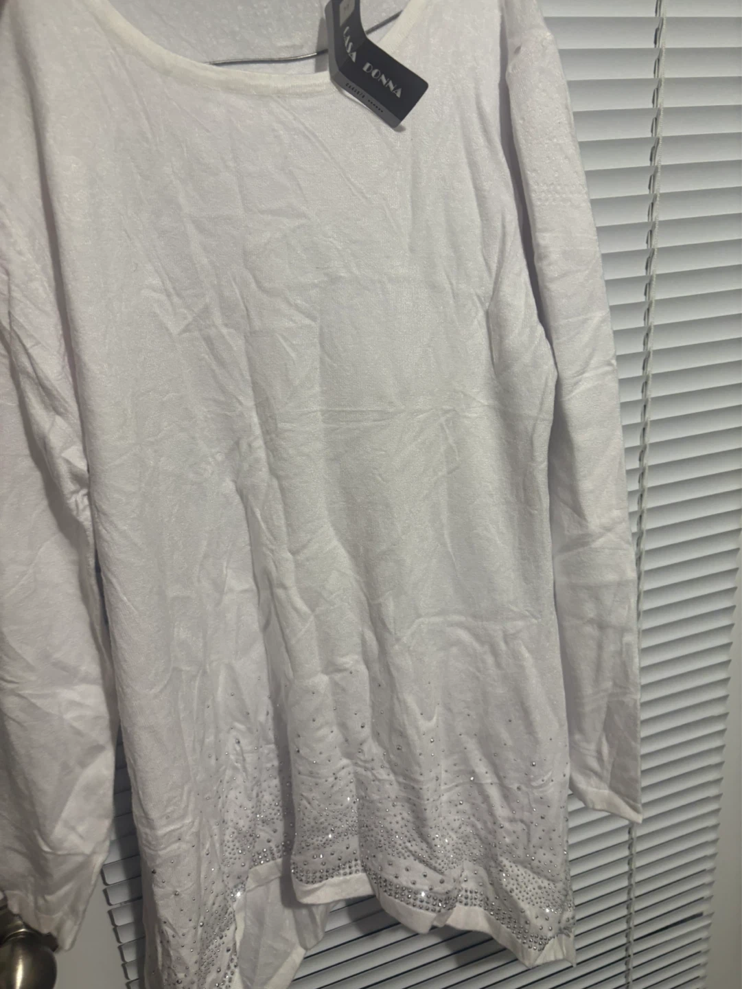 CASA DONNA White Embellished Tunic Sweater XL - photo 3