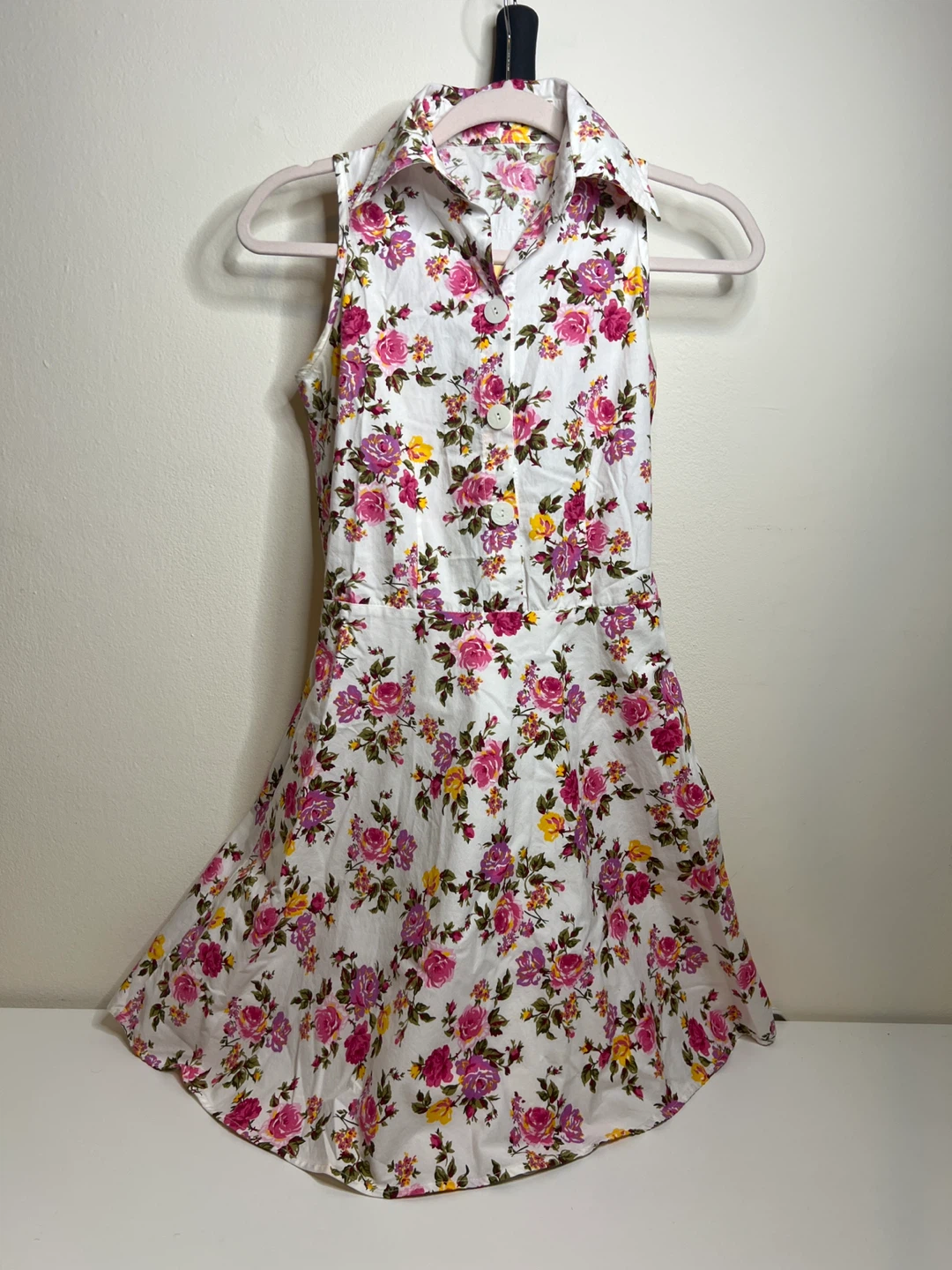 Vintage Floral Button-Down Dress
