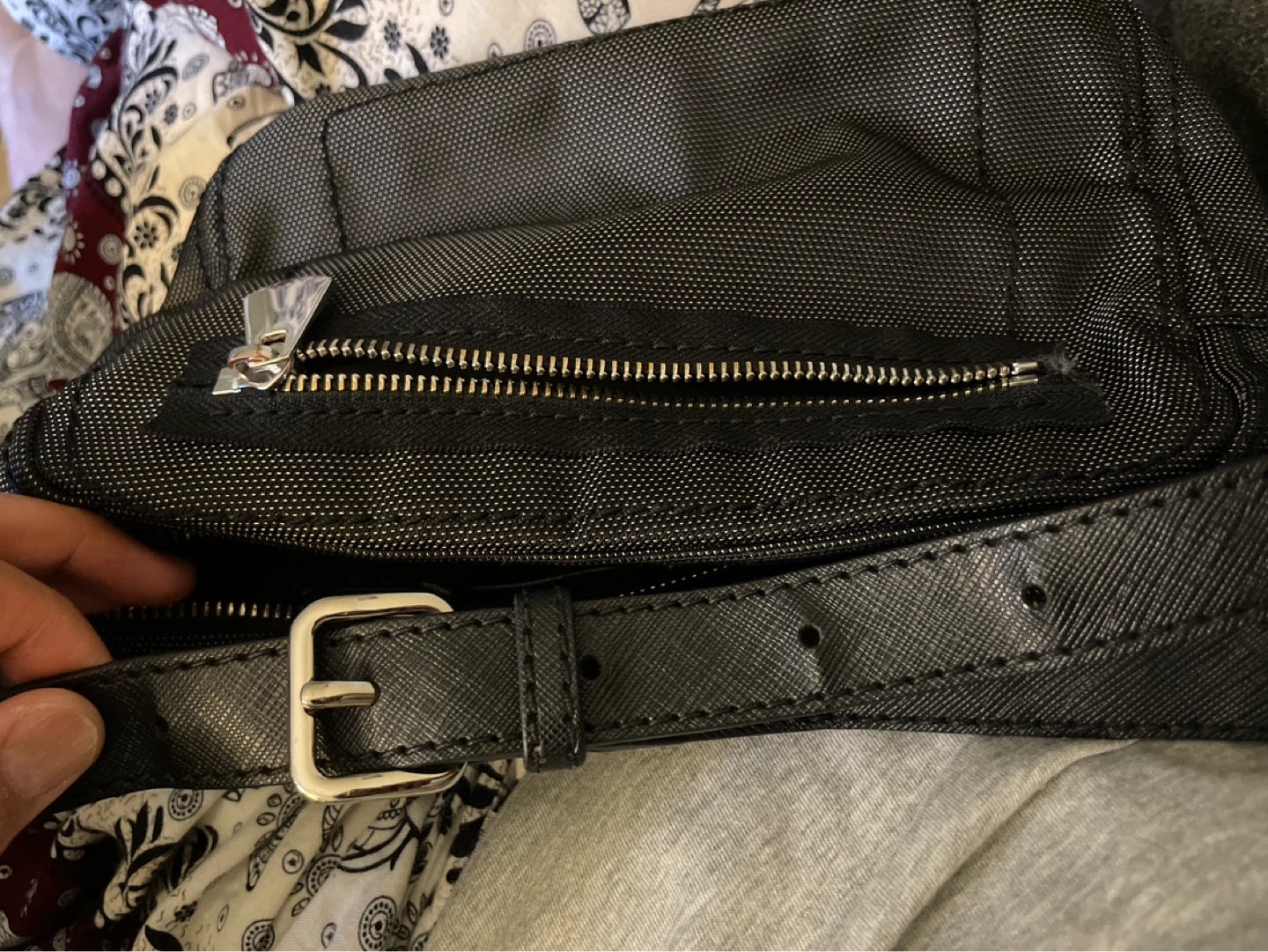 Black Crossbody Bag with Running Dog Logo - photo 3