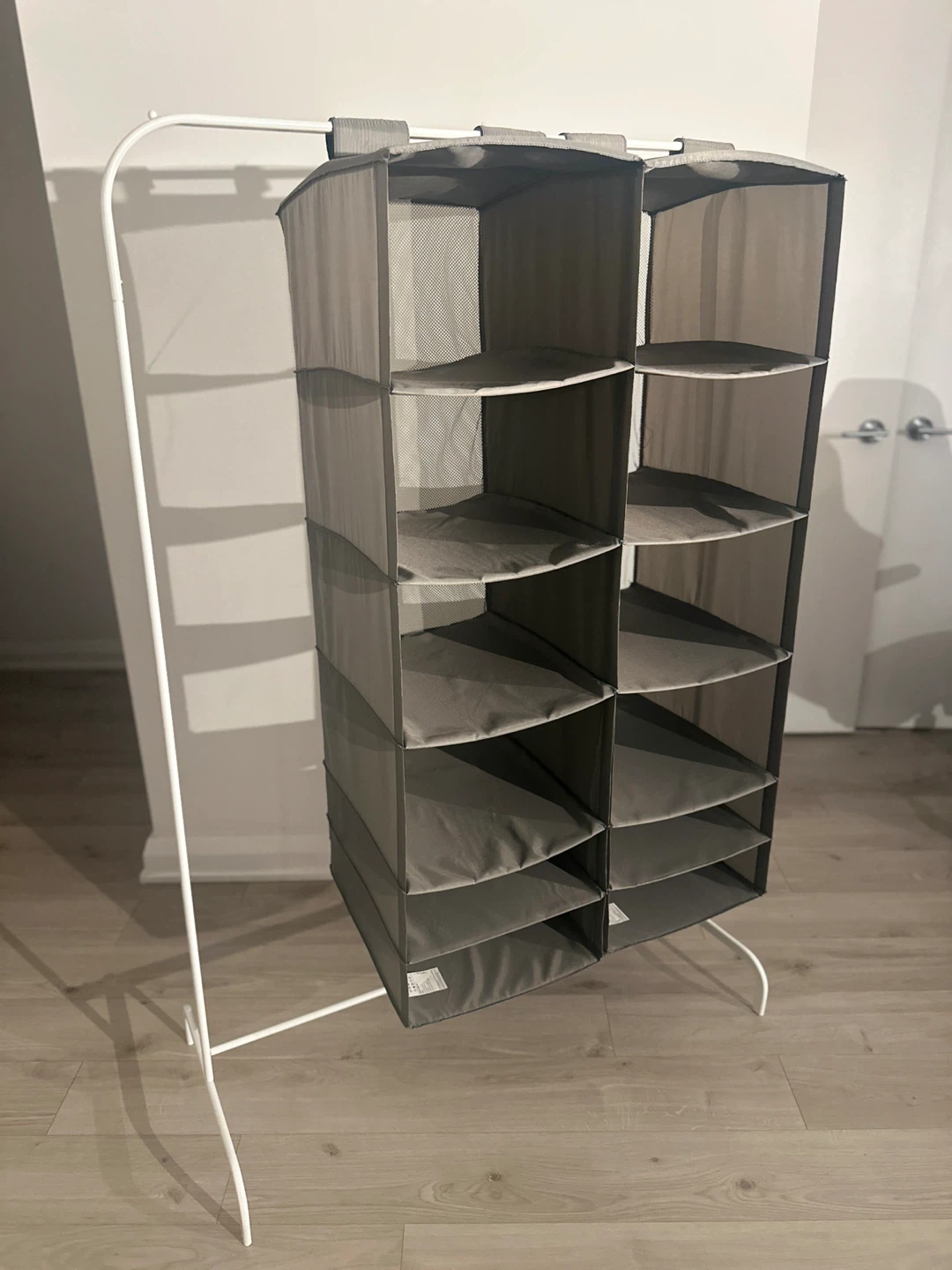 IKEA MULIG Clothes Rack + 2 SKUBB Organizer
