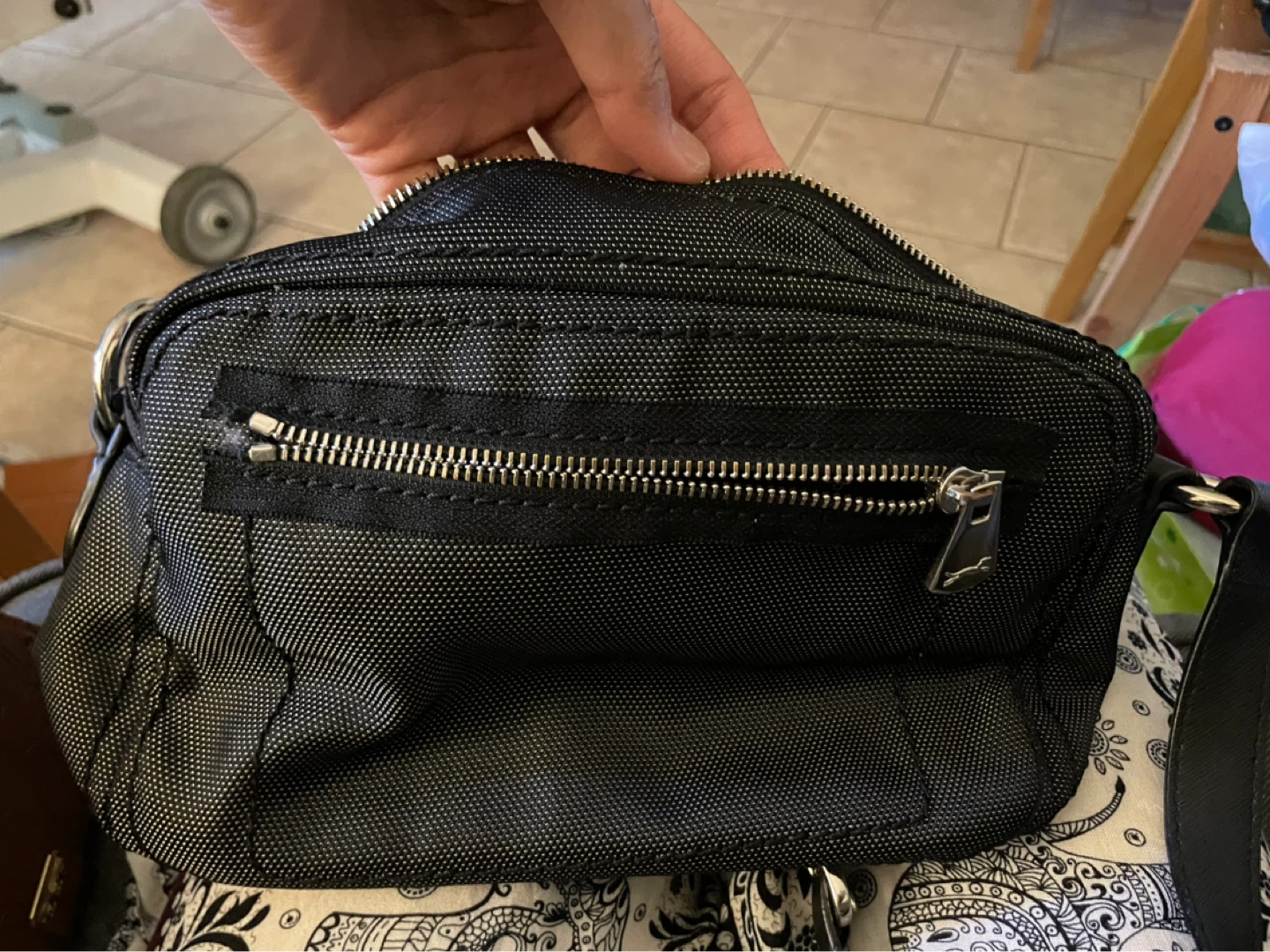 Black Crossbody Bag with Running Dog Logo - photo 5