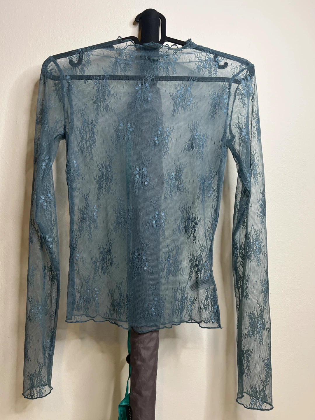 Wild Fable Blue Floral Lace Mock Neck Top - photo 2