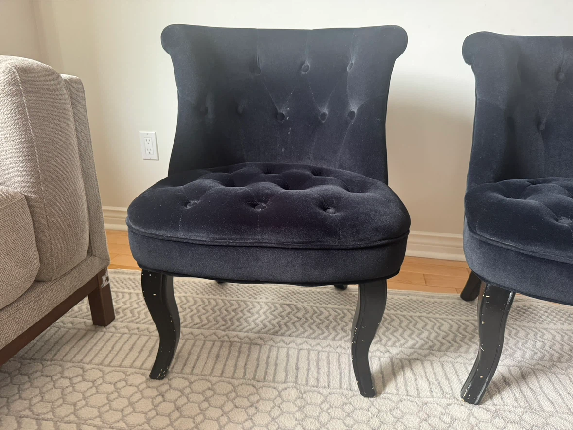 Black Tufted Accent Chairs (Set of 2) - photo 2