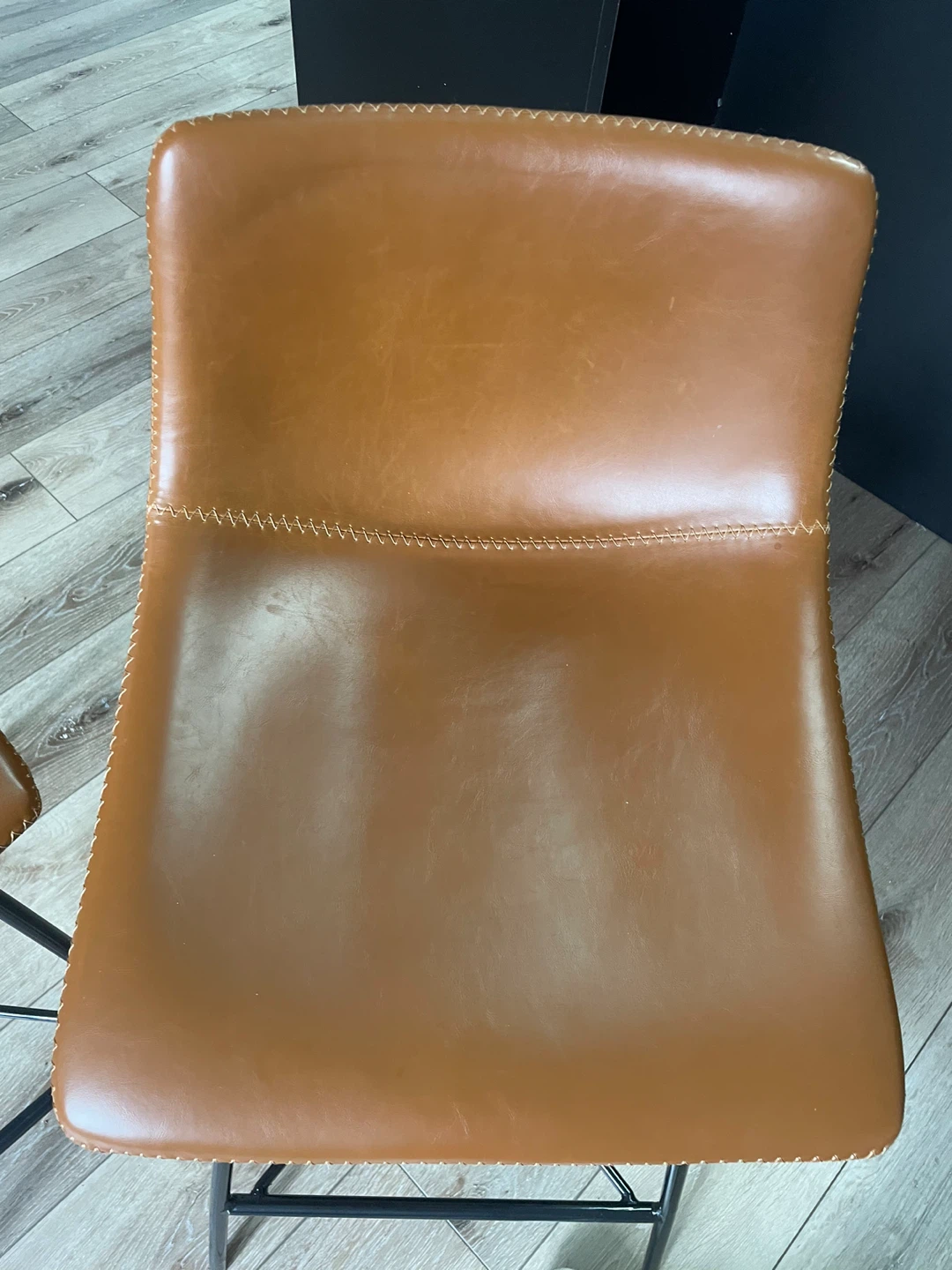 Poly & Bark Brown Faux Leather Bar Stools (Set of 2) - photo 2