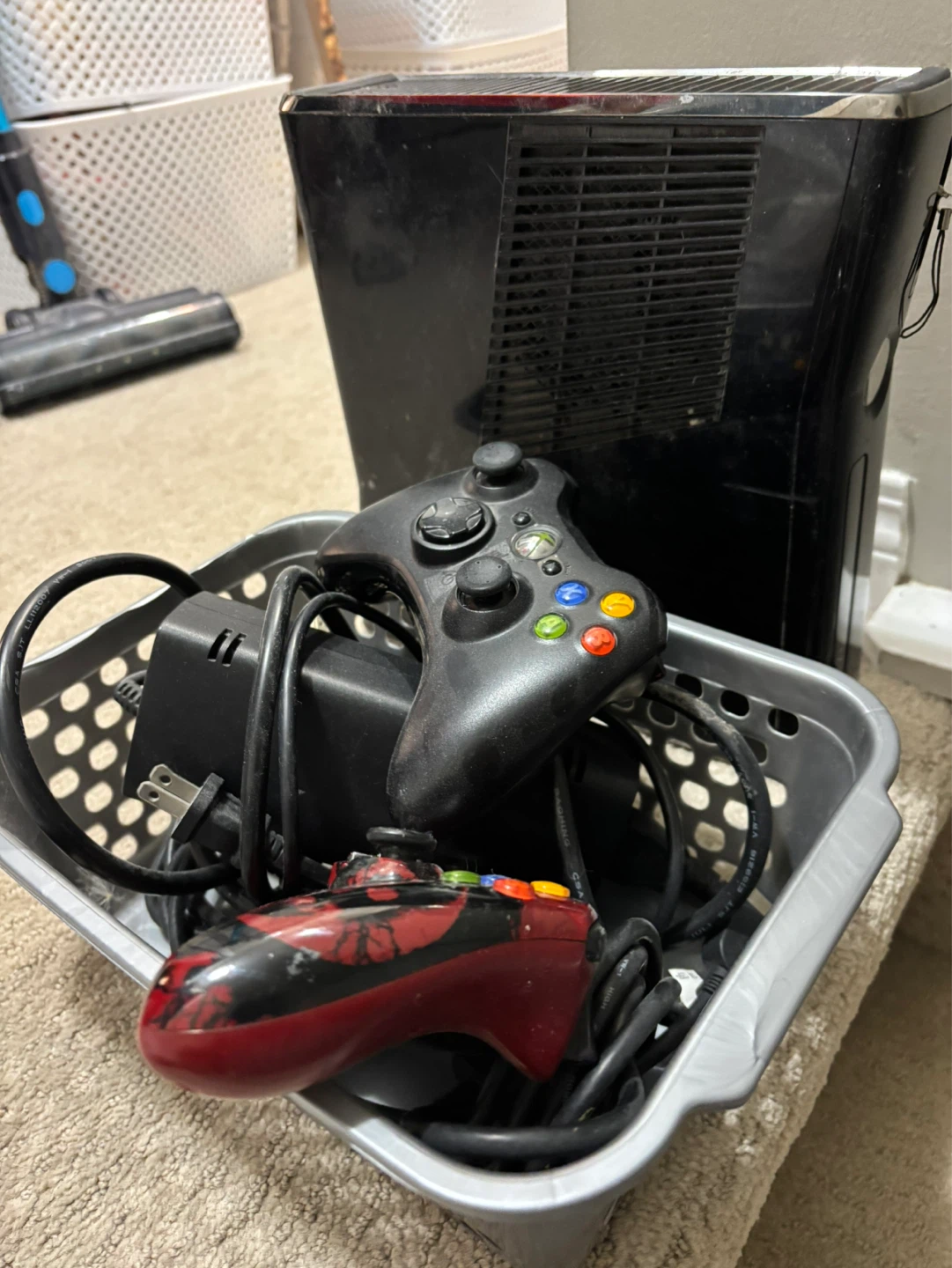Xbox 360 Console with Controllers and Power Supply