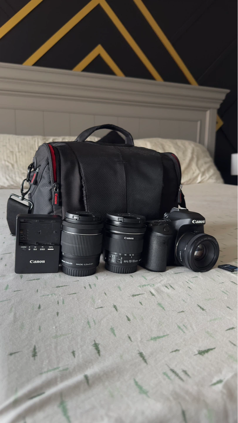 Canon 80D + 3 Lenses, Bag, Extra SD Cards