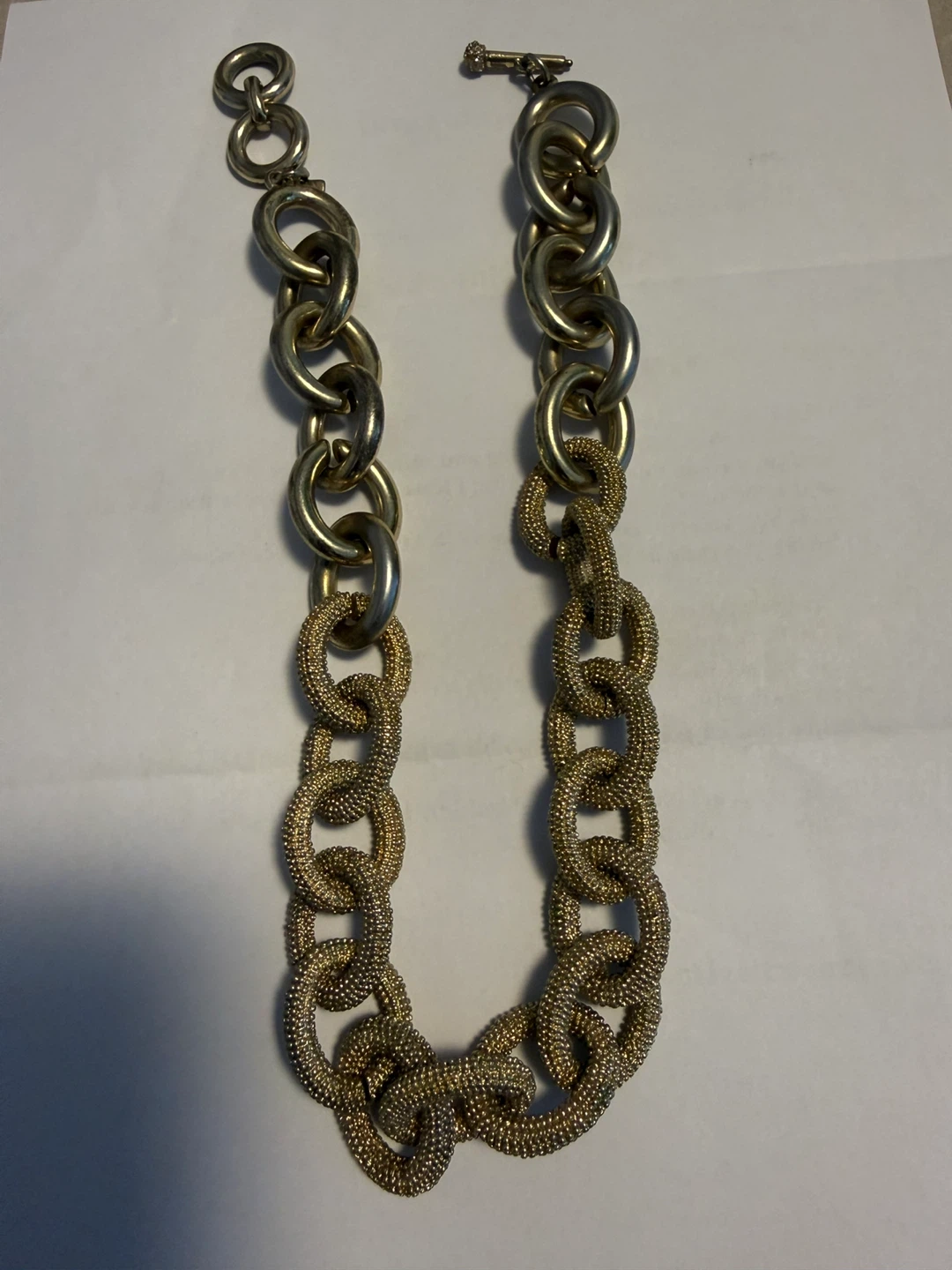 Chunky gold tone chain necklace
