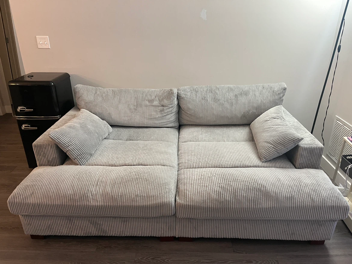 Corduroy Sofa with Chaise