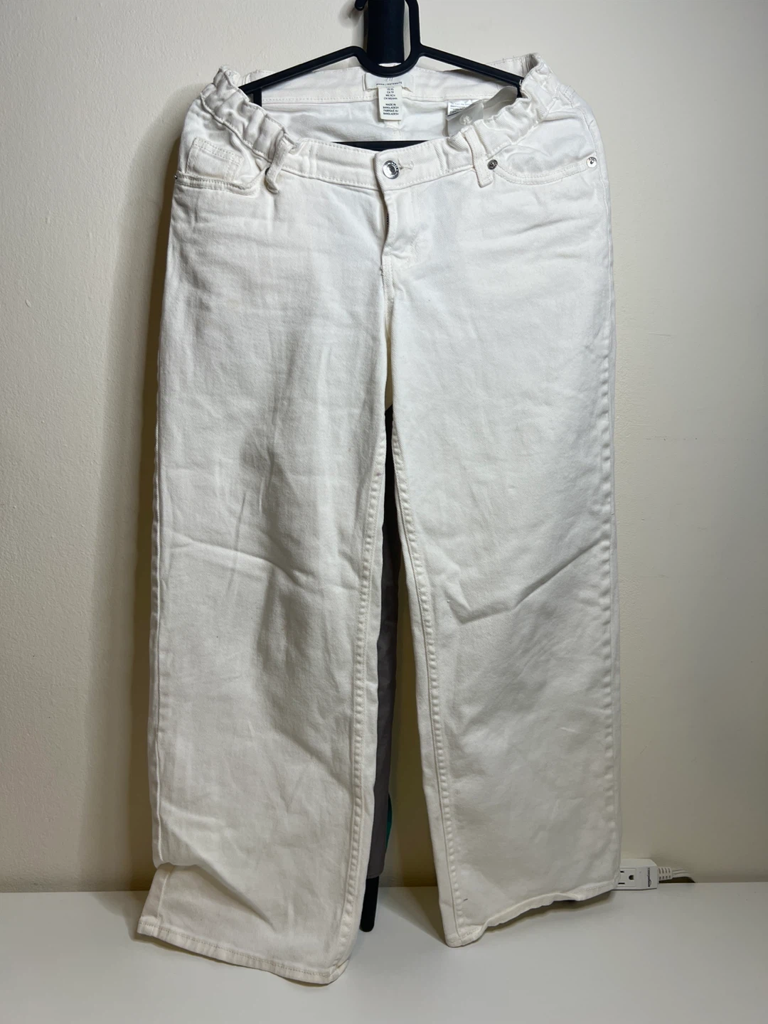 Maternity White H&M Wide Leg Jeans