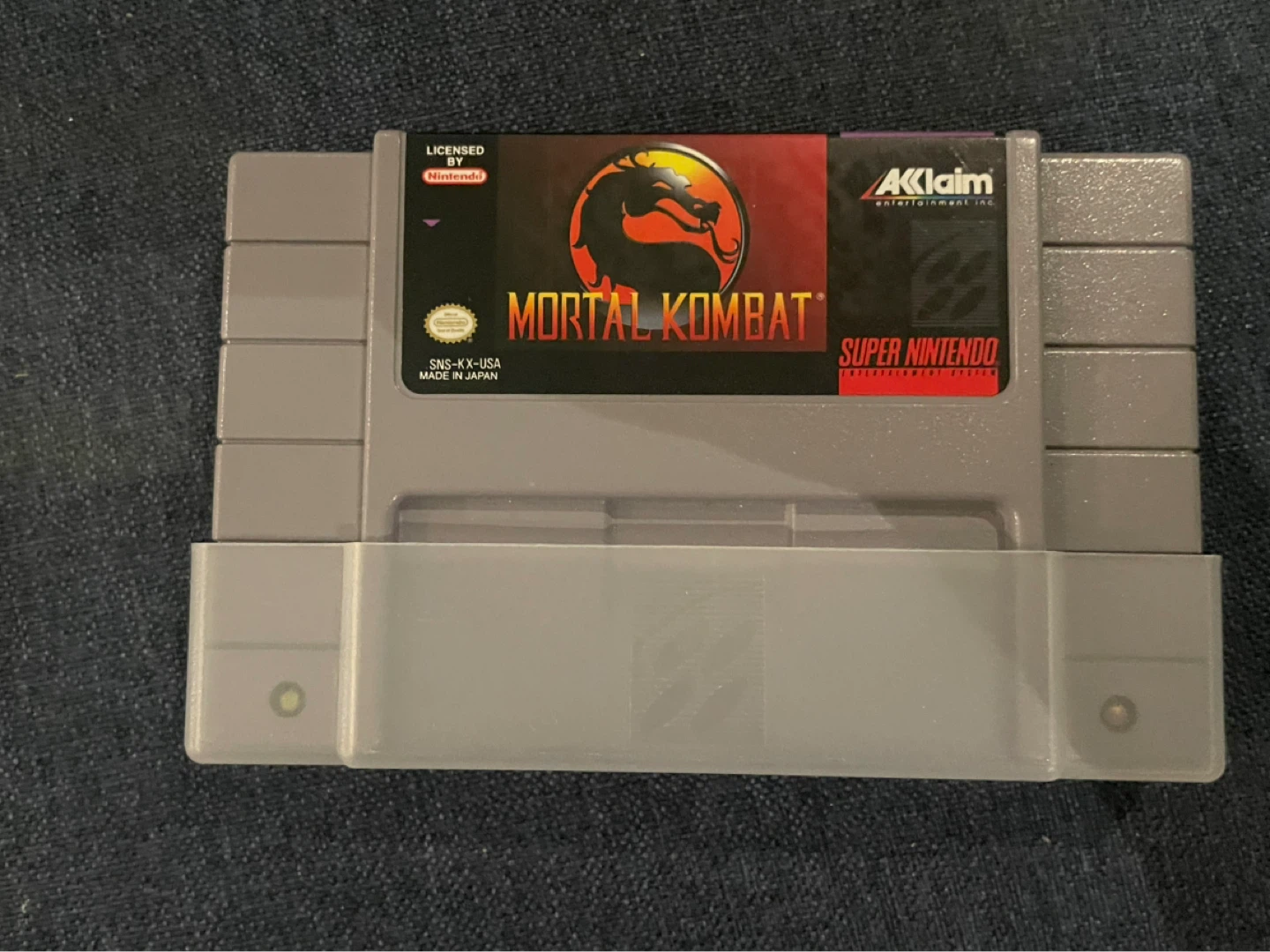 ⚽️Super Nintendo Mortal Kombat Game Cartridge