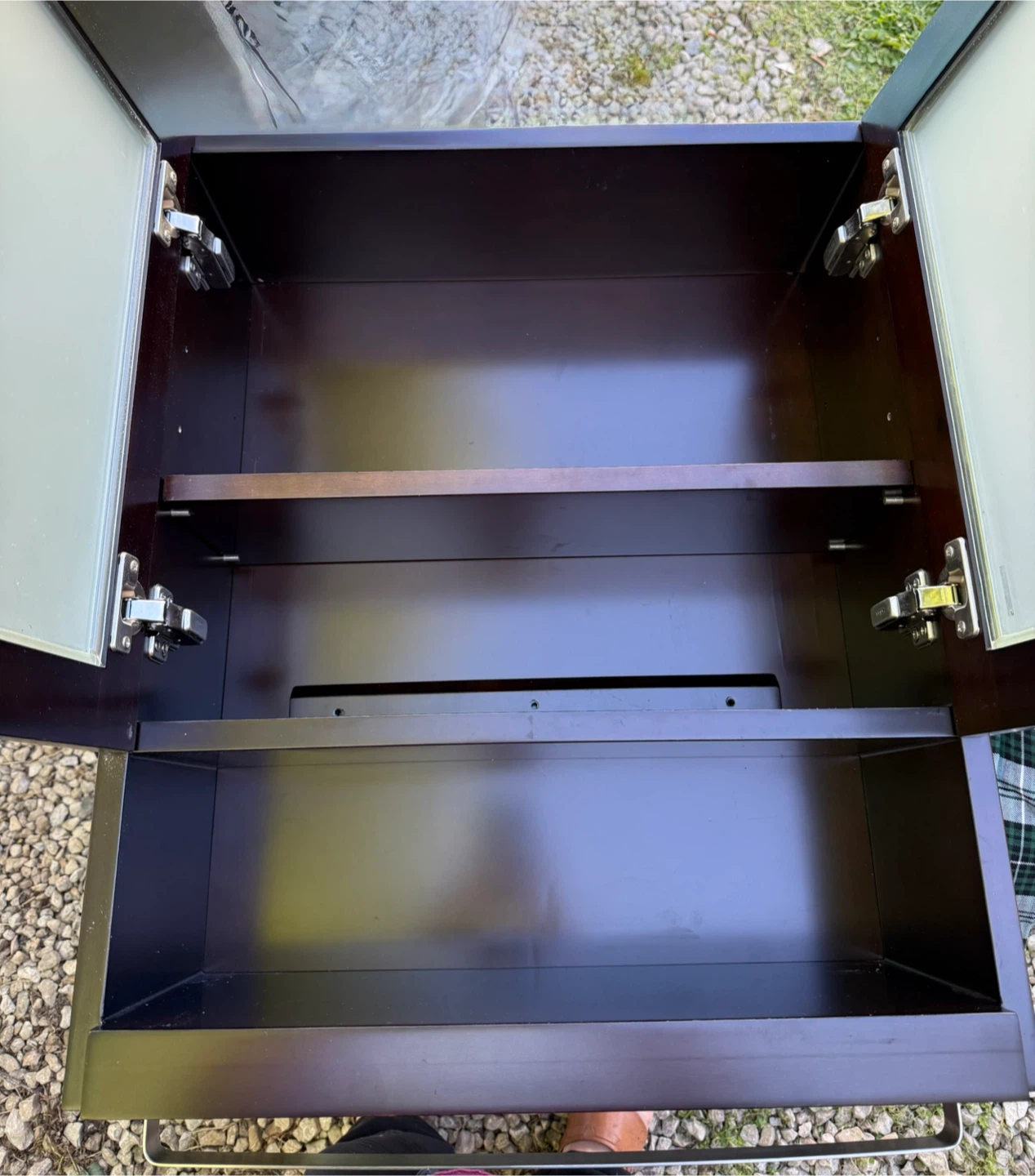 Espresso Brown Cabinet with Glass Doors and Drawer - photo 2