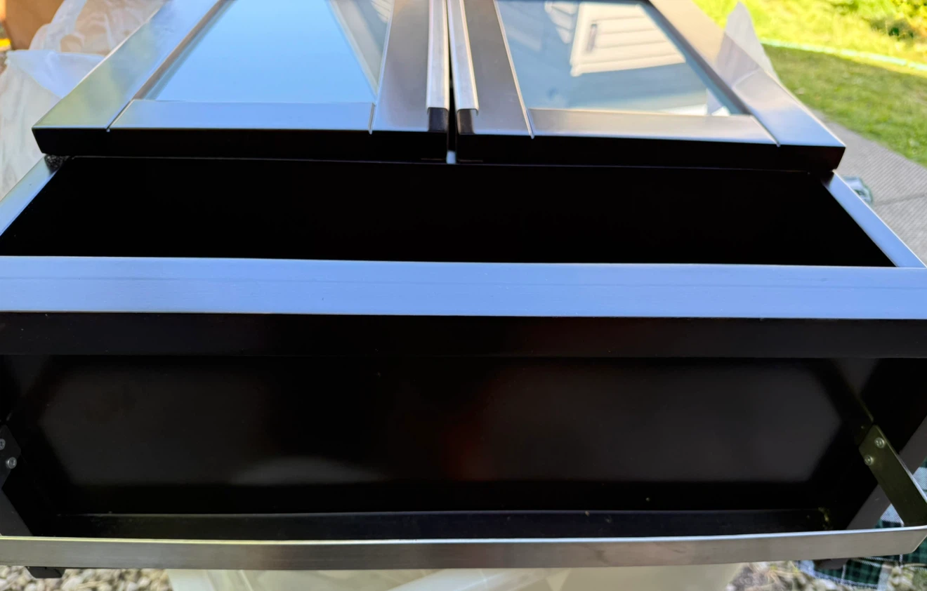Espresso Brown Cabinet with Glass Doors and Drawer - photo 3