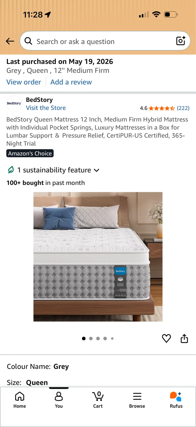 BedStory Queen 12 Inch Medium Firm Mattress