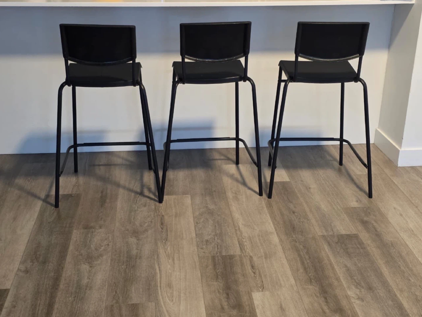 Set of 3 Black Bar Stools