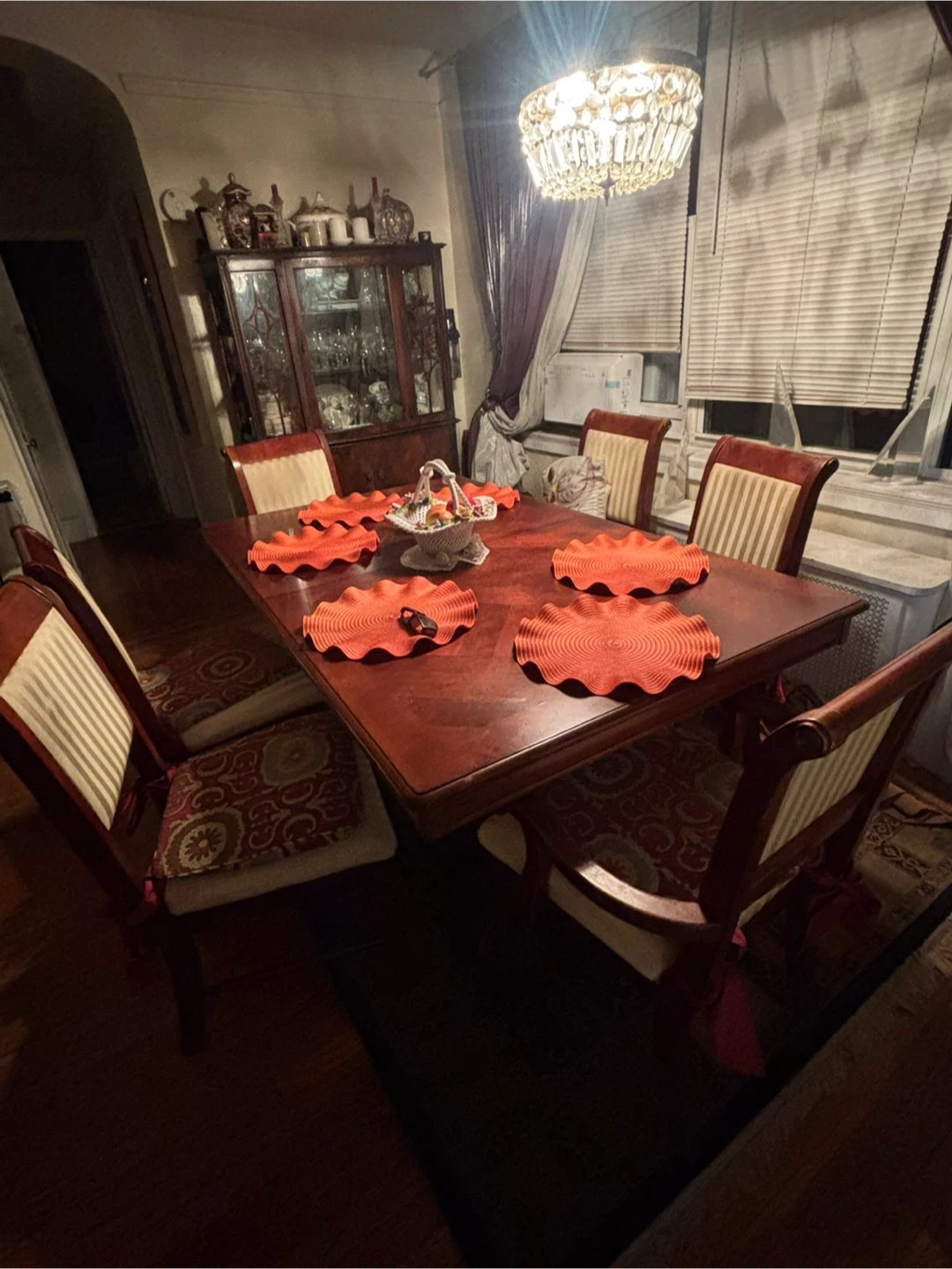 Wooden Dining Table with 6 Chairs