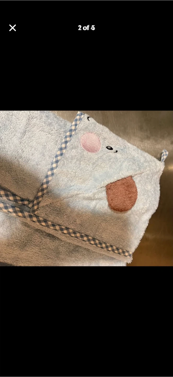 IKEA BADET Hooded Baby Towel Blue Bear - photo 3