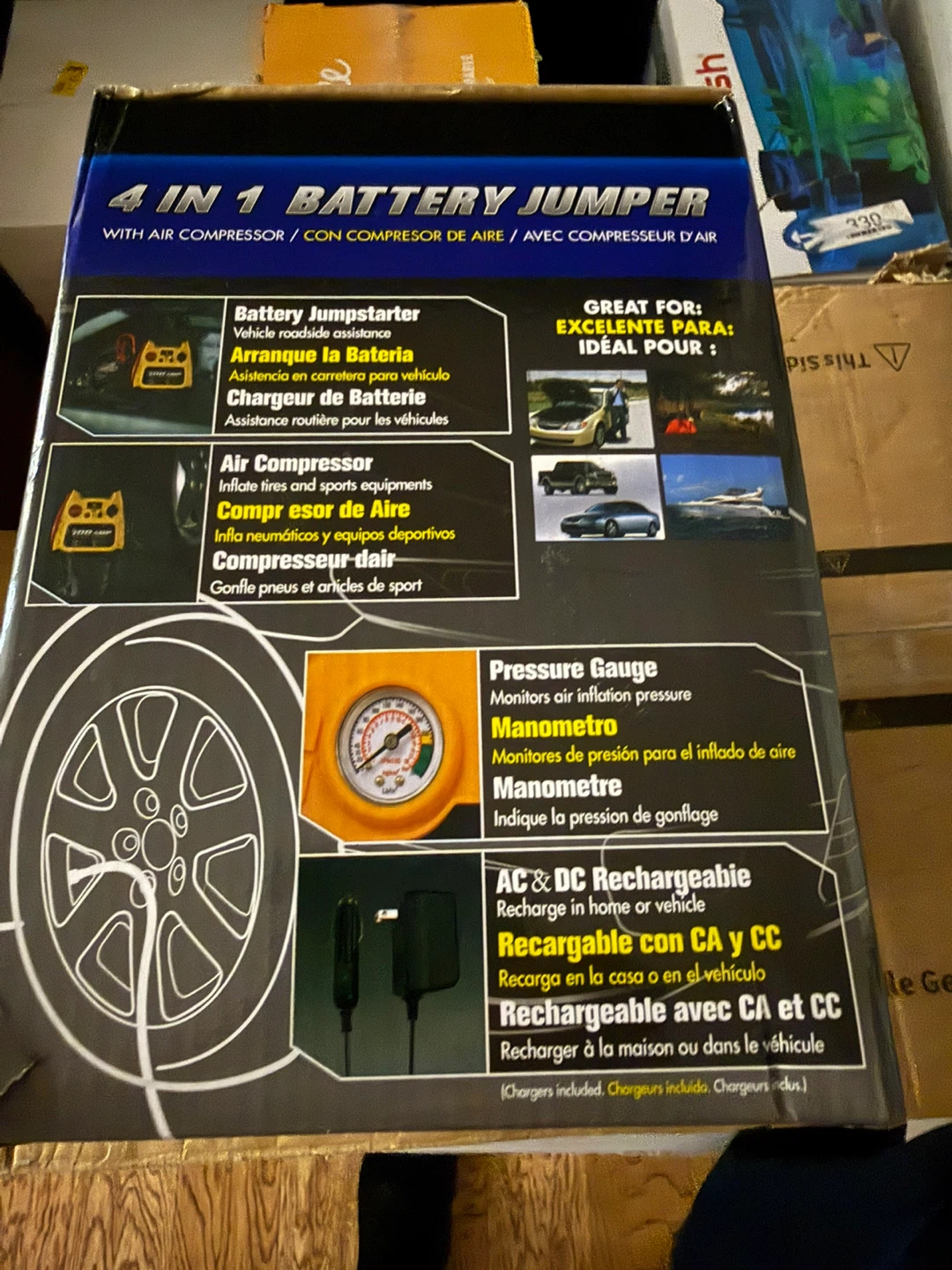4 In 1 Battery Jumper with Air Compressor - photo 4